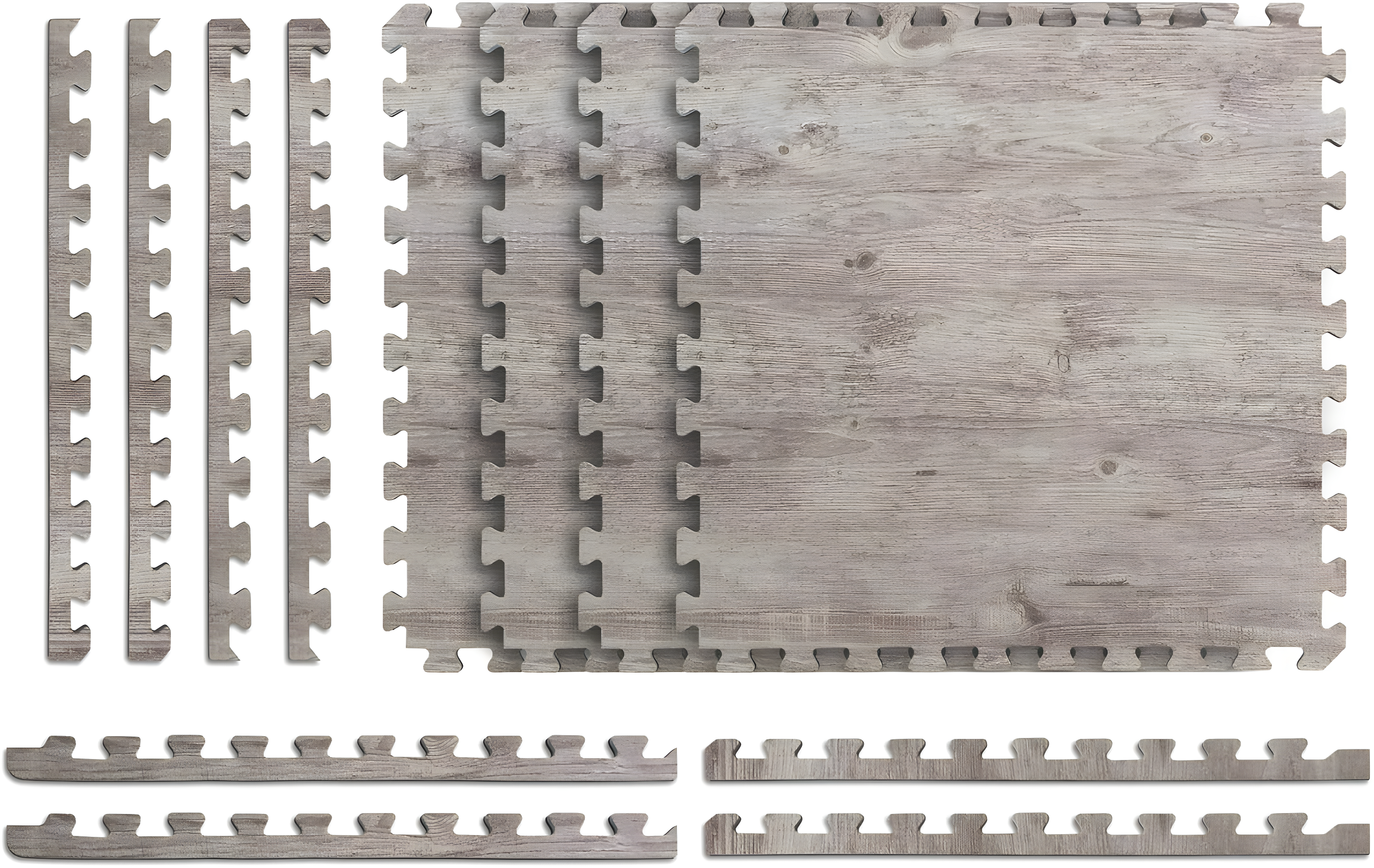 Large Driftwood Faux Wood Interlocking Foam Floor Tiles