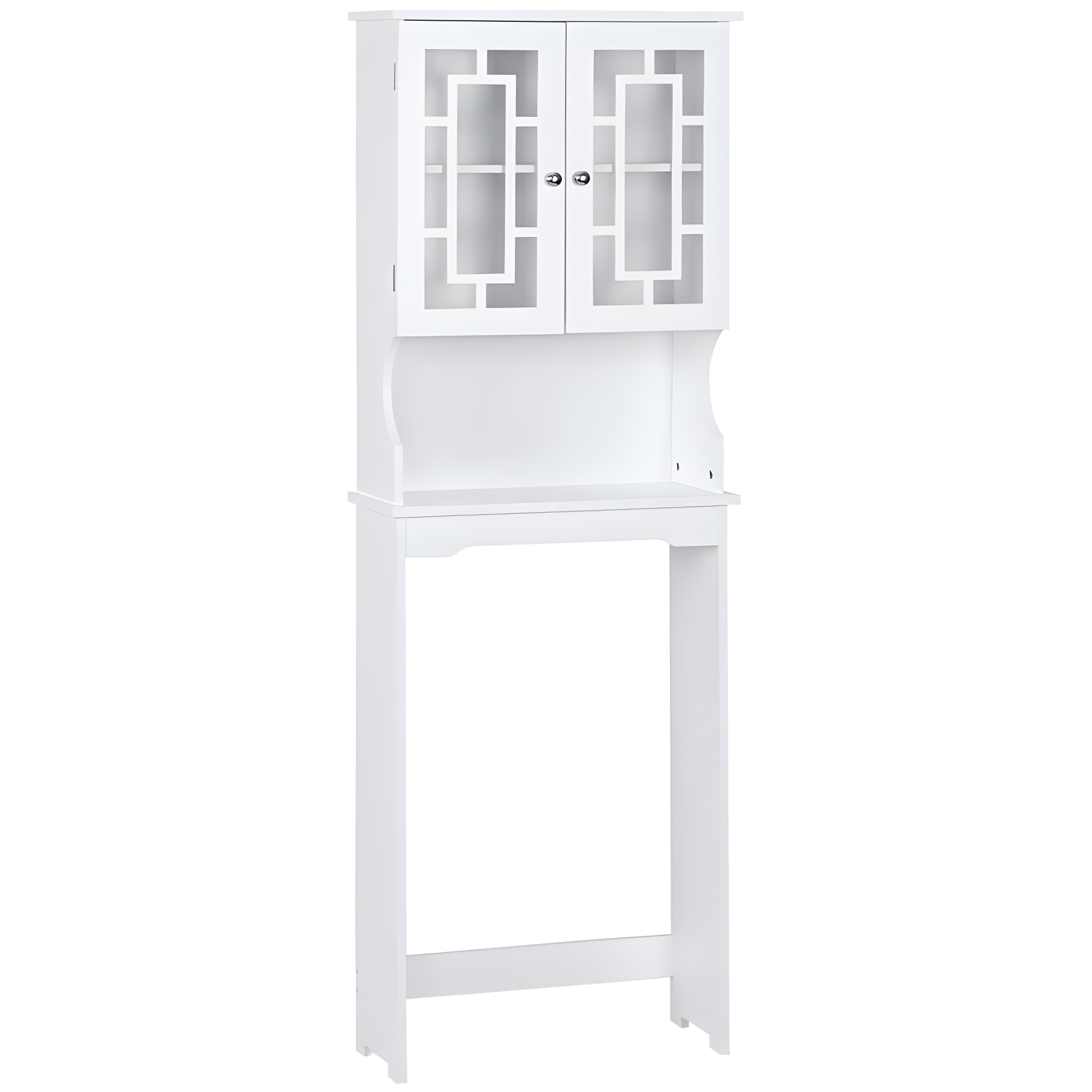 White MDF Bathroom Spacesaver Cabinet with Adjustable Shelving