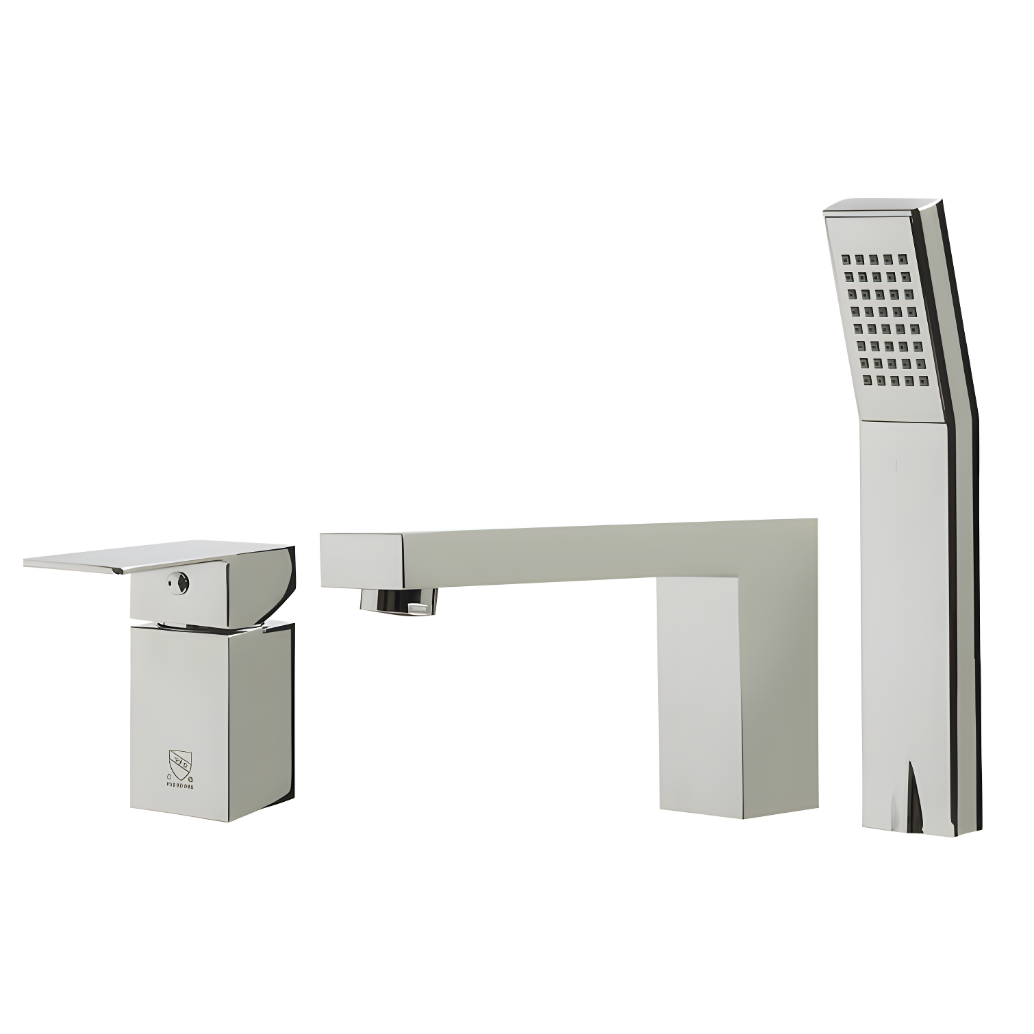 Polished Chrome Brass Tub Filler with Handheld Shower