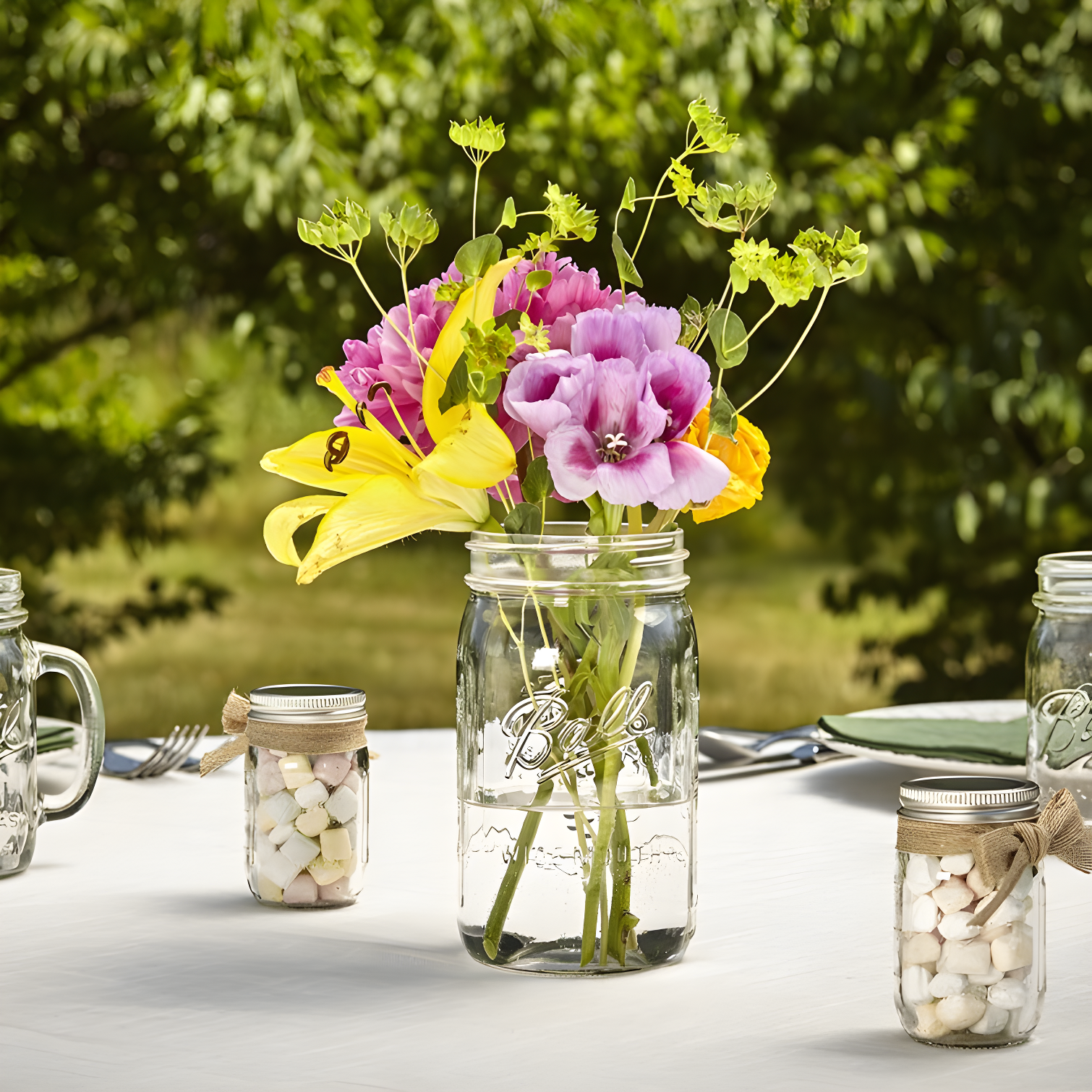 Clear Glass Wide Mouth Mason Jars Set of 12