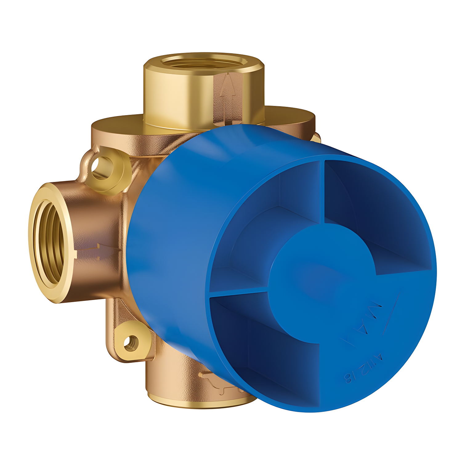 Brass and Blue Modern 3-Way Diverter Valve