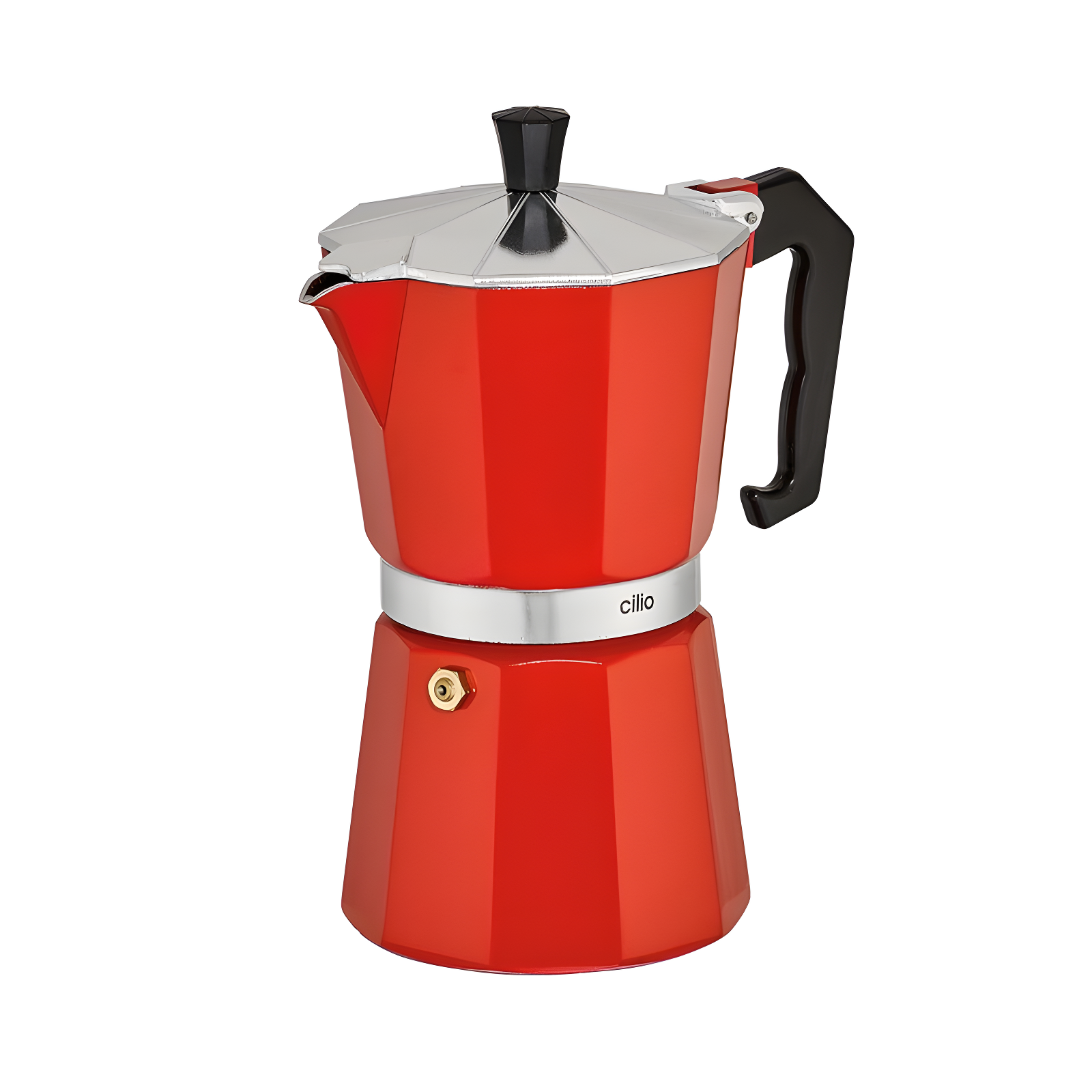 Red Aluminum 6-Cup Stovetop Espresso Maker