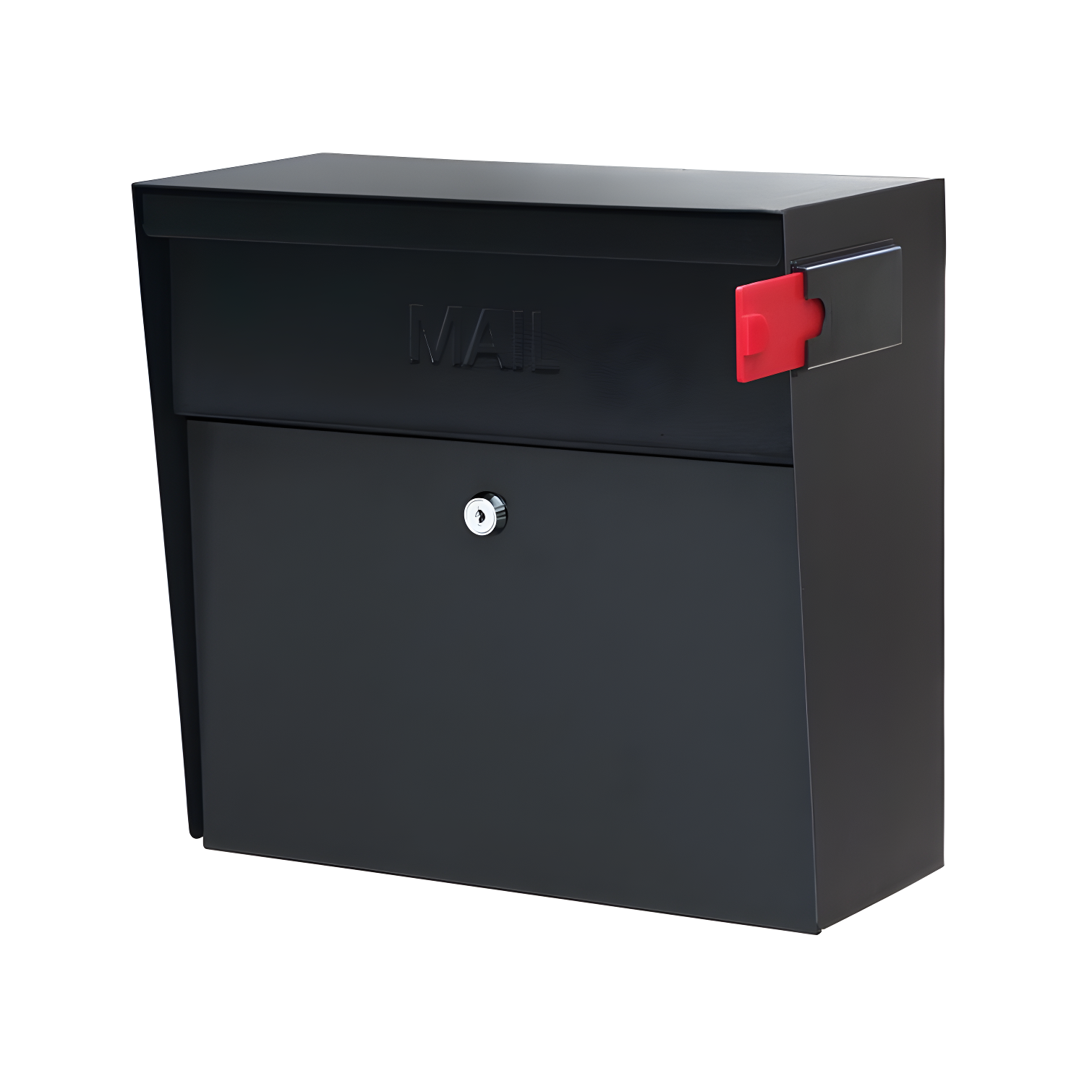 Black Steel Lockable Wall-Mounted Security Mailbox