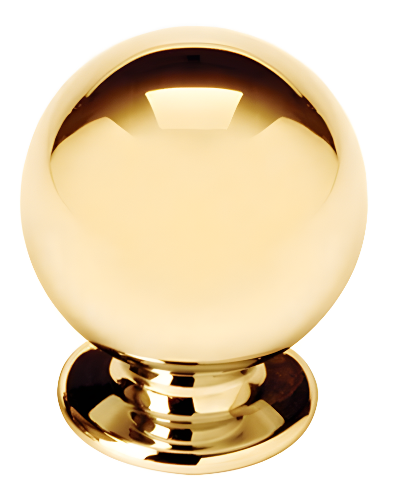 Unlacquered Brass 1-Inch Round Cabinet Knob