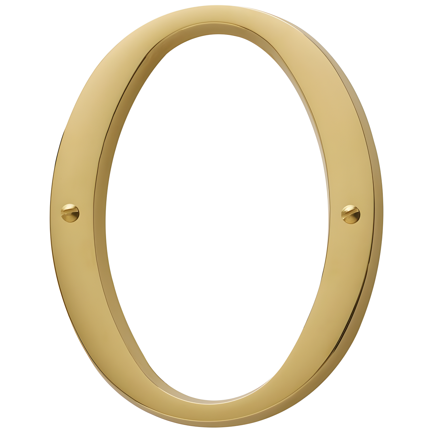 4.75" Polished Brass House Number Zero