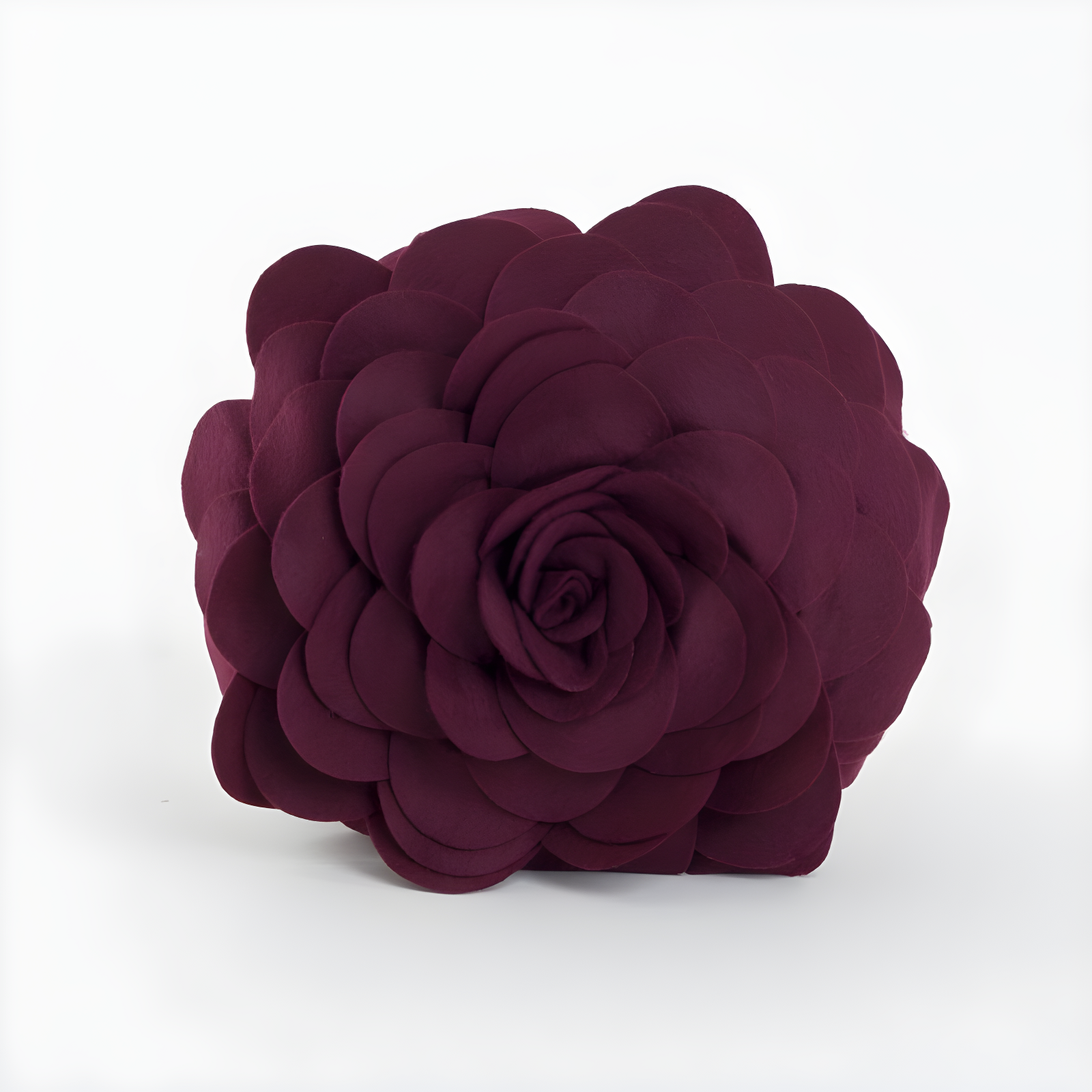 Wine Round Flower Design Polyester Throw Pillow