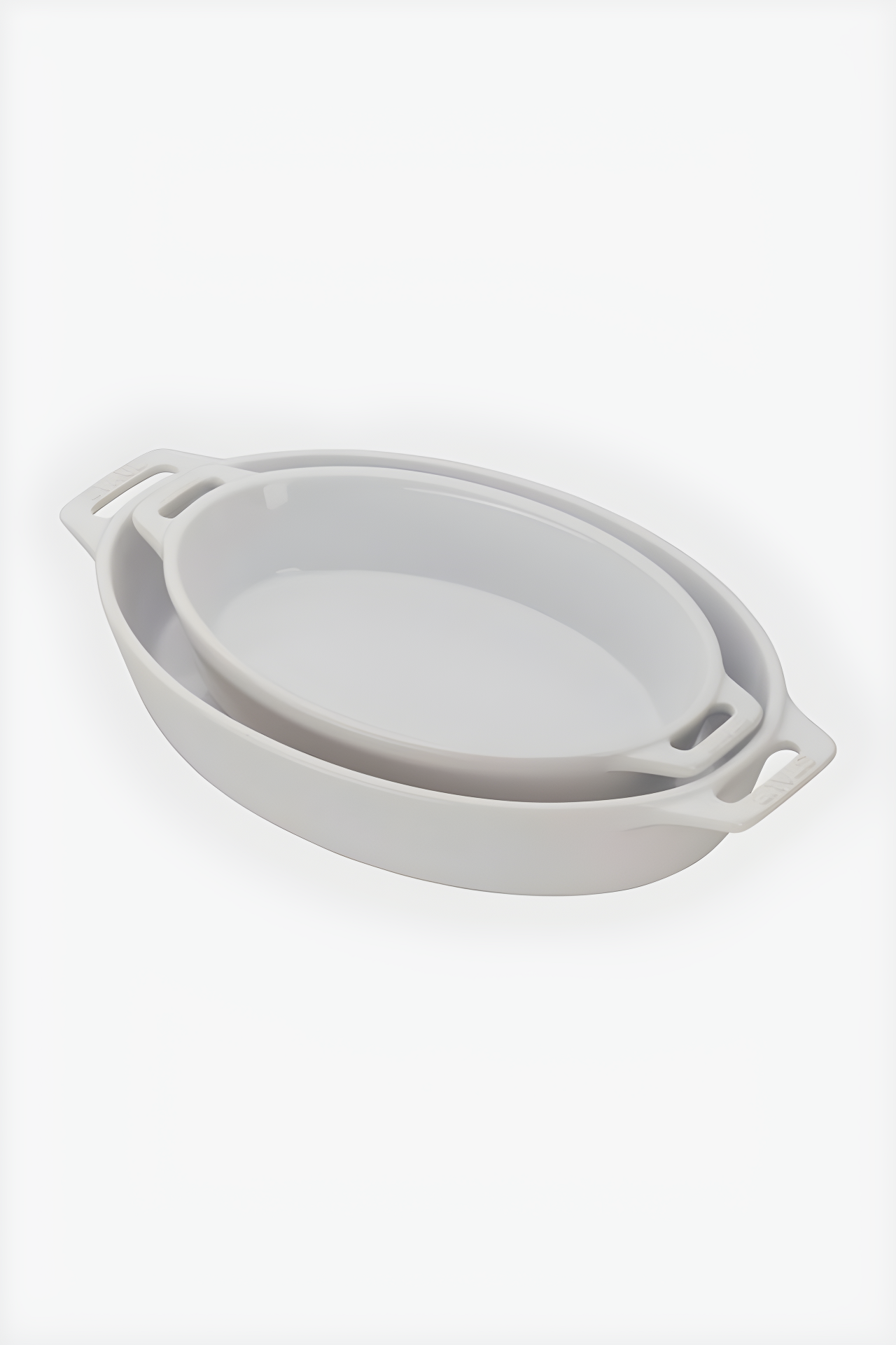 White Ceramic 2-Piece Oval Baking Dish Set