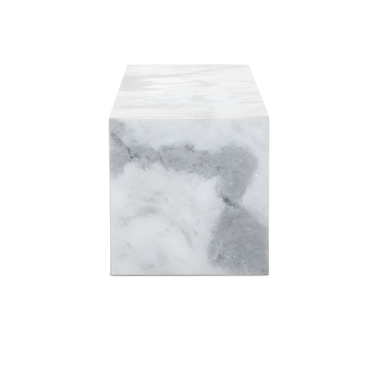 Modern Rectangular Gray and White Marble Pedestal