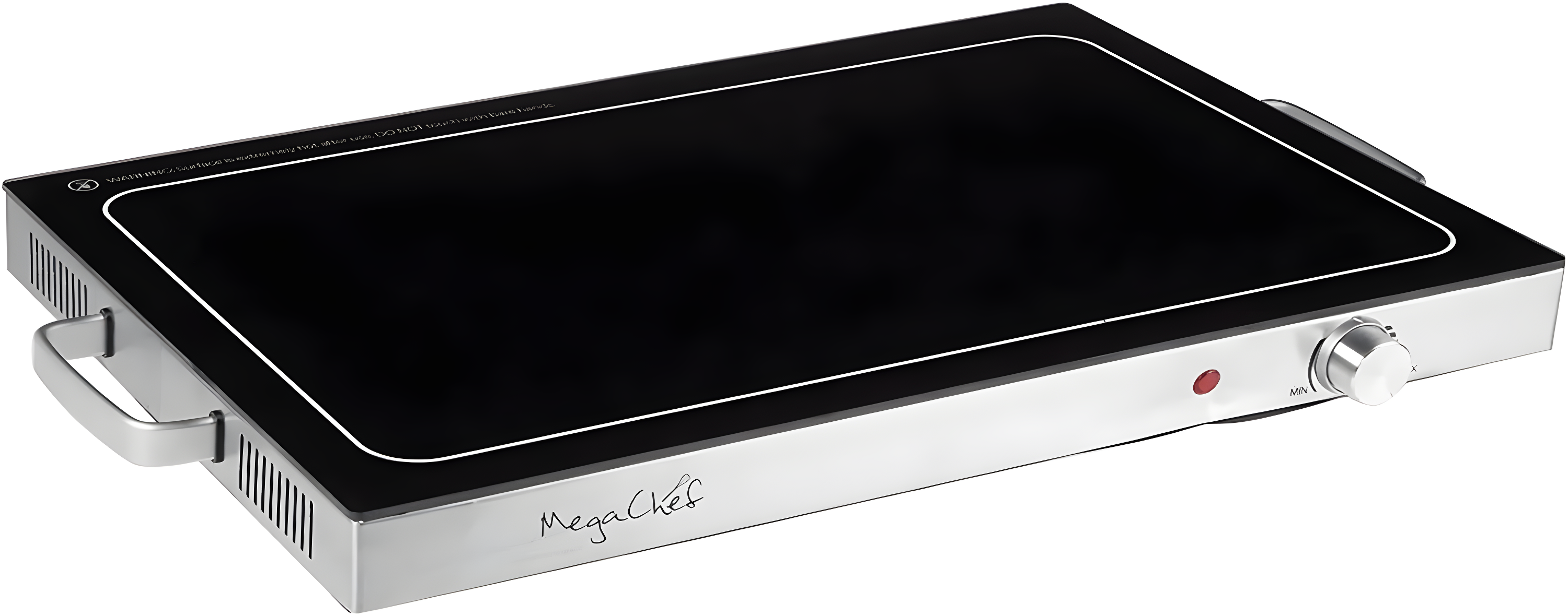 MegaChef 24" Silver and Black Electric Warming Tray with Adjustable Temperature Control