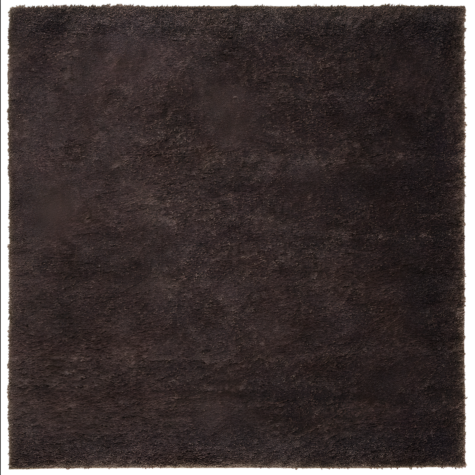 Cozy Comfort Brown 3' Square Synthetic Shag Area Rug