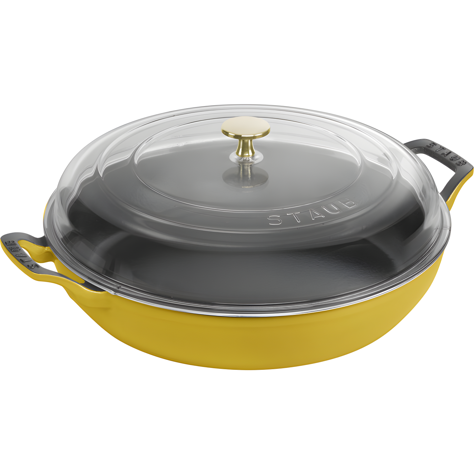 Yellow Cast Iron 3.5-Qt Braiser with Glass Lid