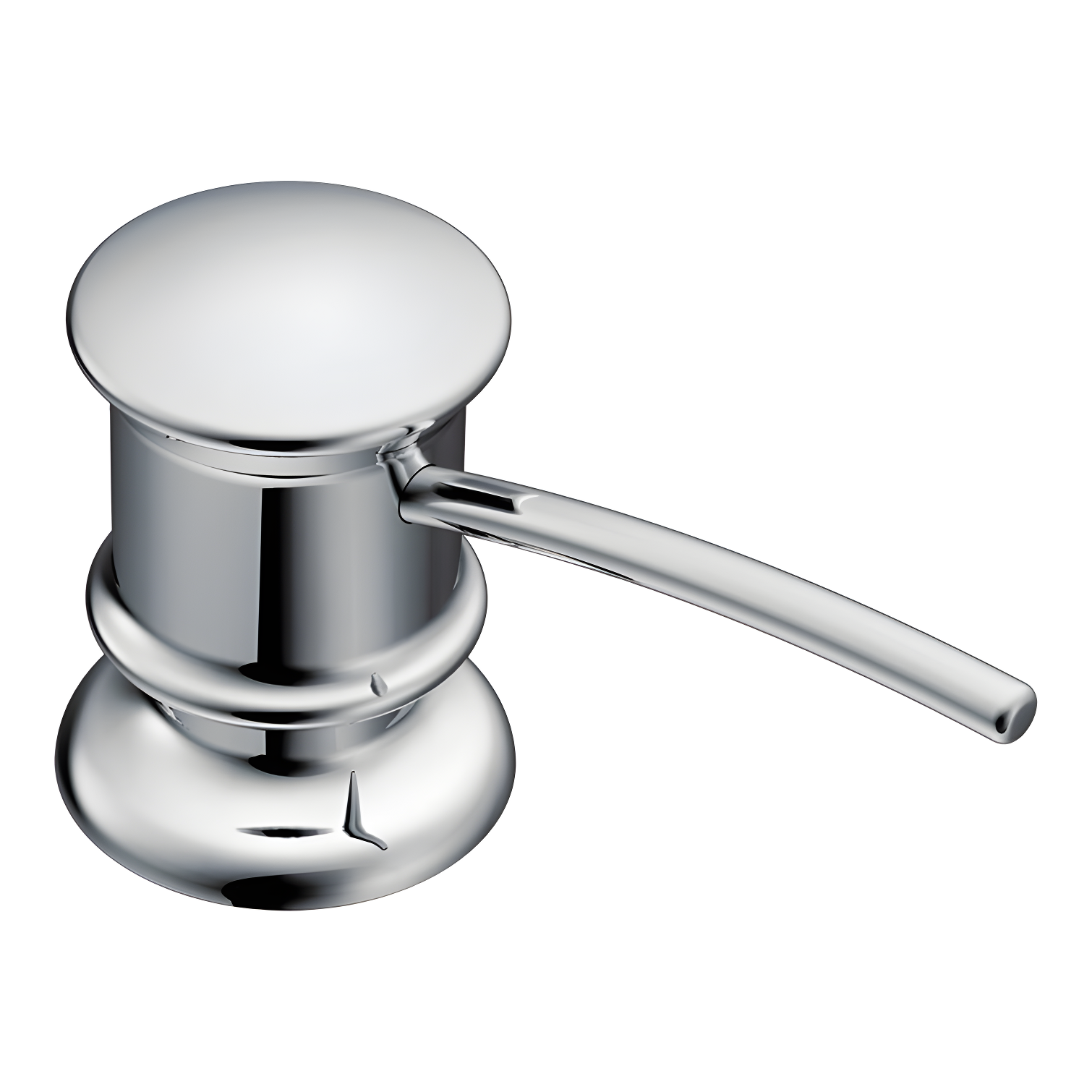 Chrome Deck Mounted Soap Dispenser with Refillable Bottle