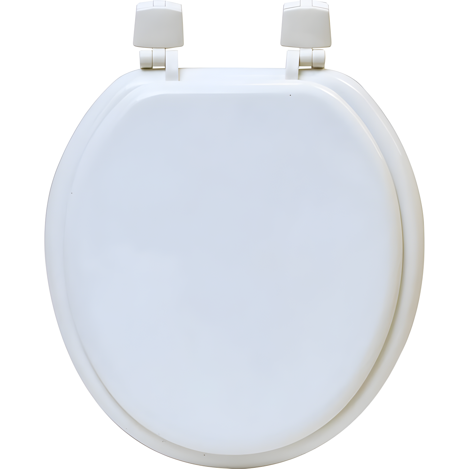White Round Molded Wood Toilet Seat with Lid