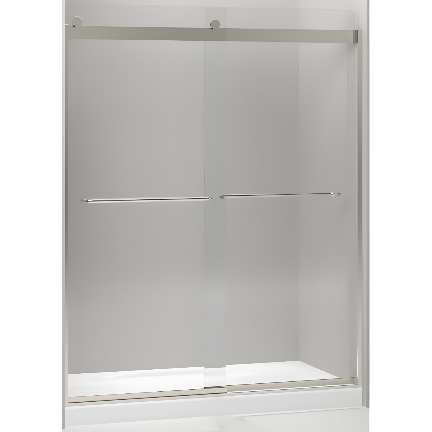 Levity Matte Nickel and Clear Glass Bypass Shower Door