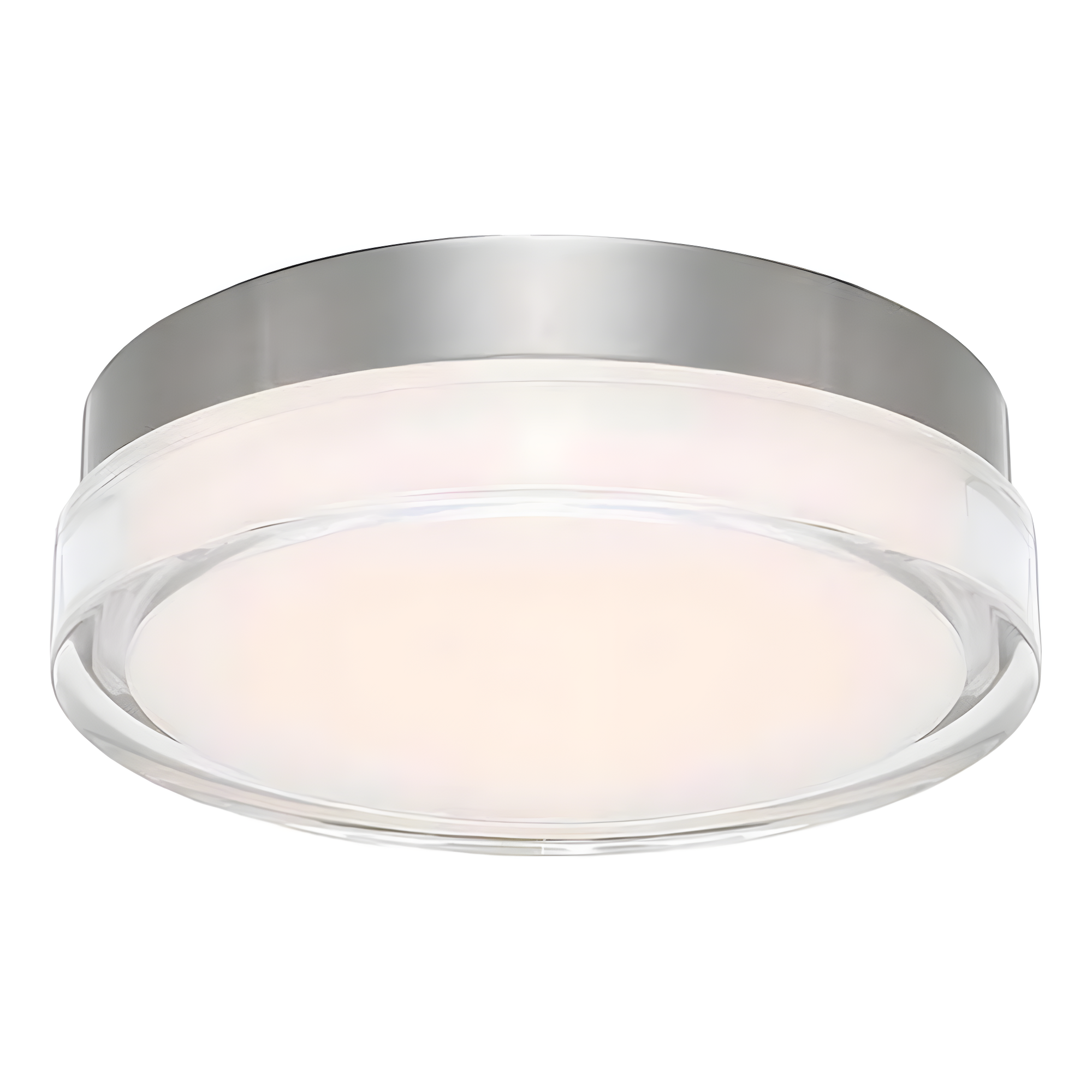 Dot 15" Round Chrome LED Flush Mount Light