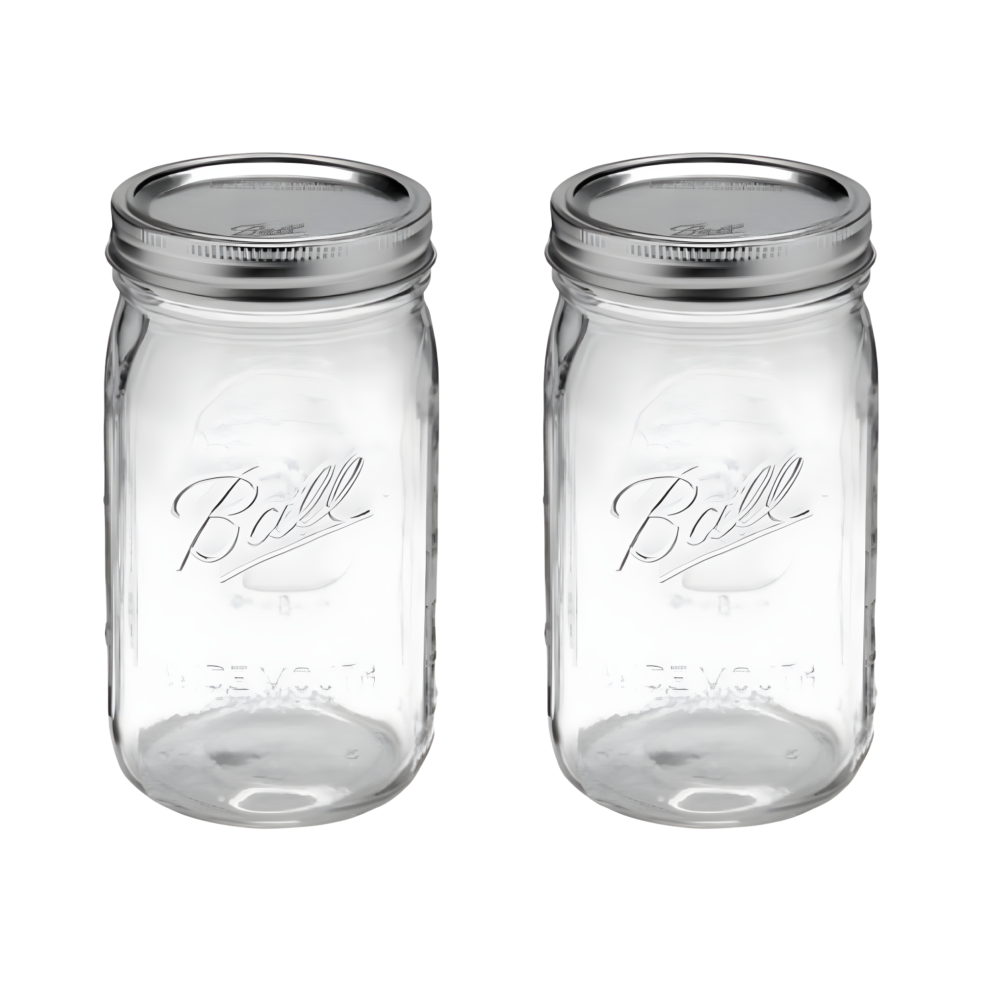 Ball Wide Mouth 32-Ounce Clear Glass Mason Jars with Lids, 2-Pack