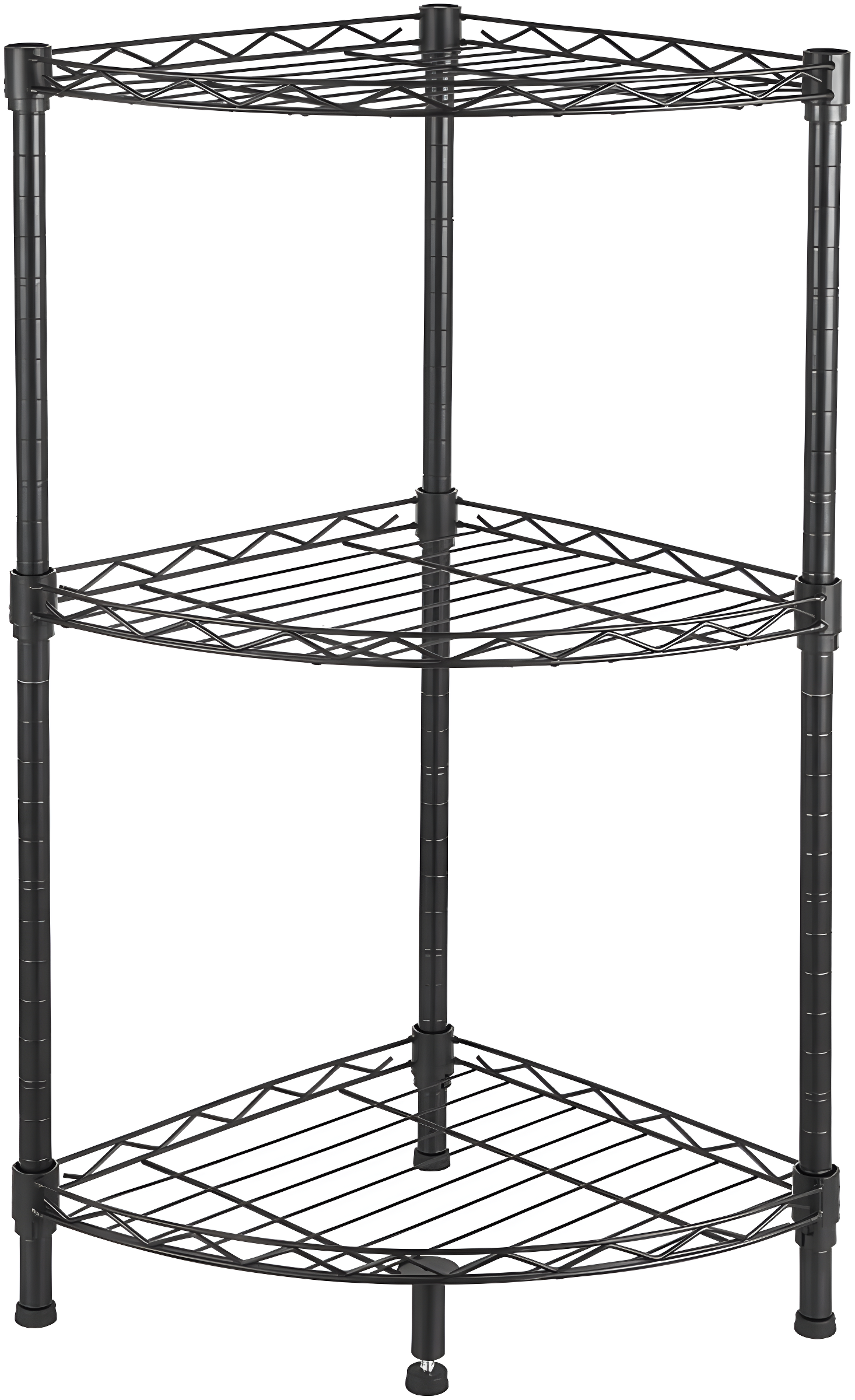 Black 3-Tier Corner Wire Utility Storage Rack