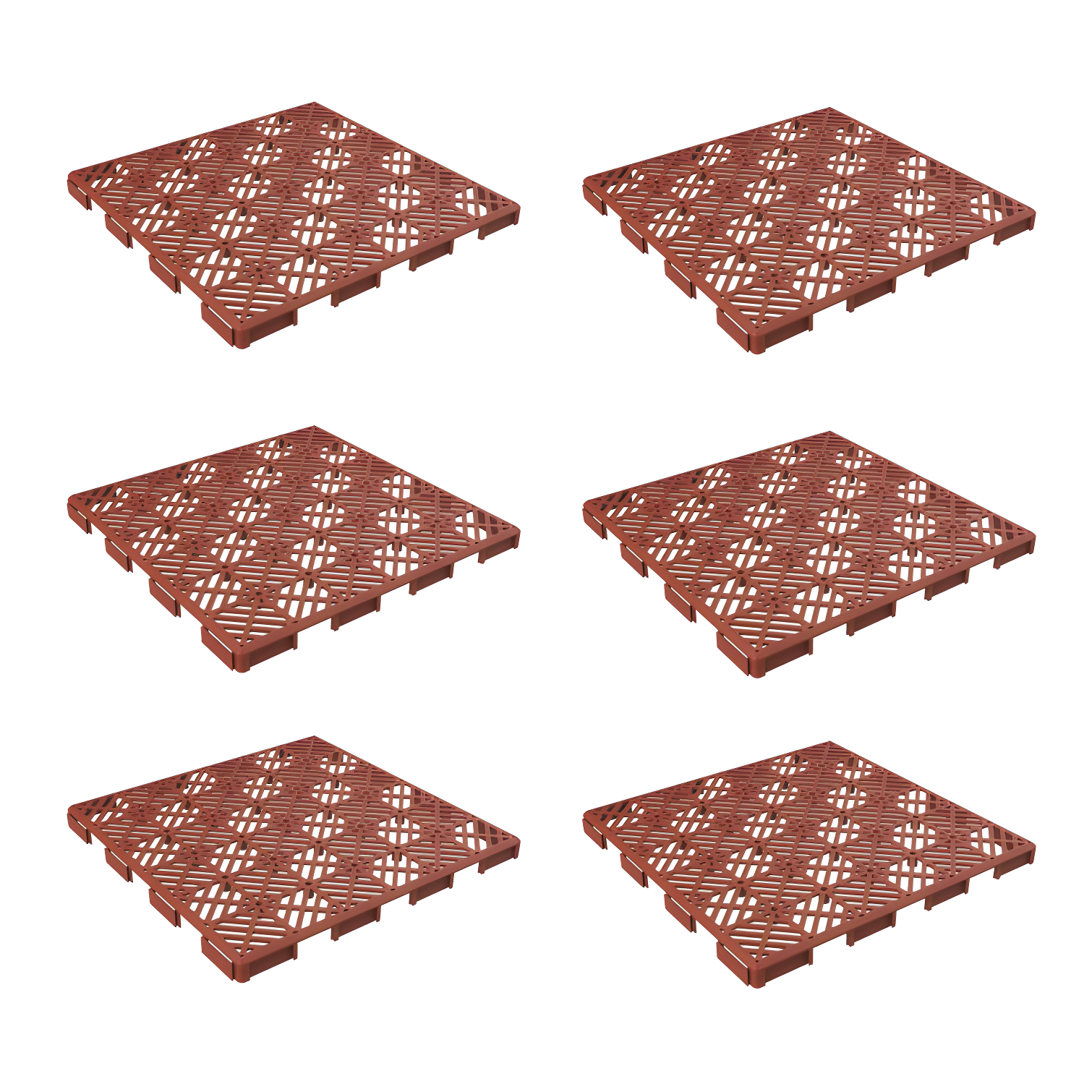 Terracotta 12" Square Interlocking Patio Deck Tiles