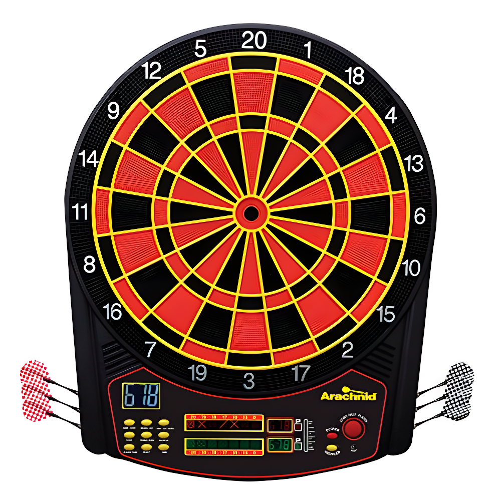 Arachnid Cricket Pro 450 Black and Red Electronic Dartboard with Soft Tip Darts