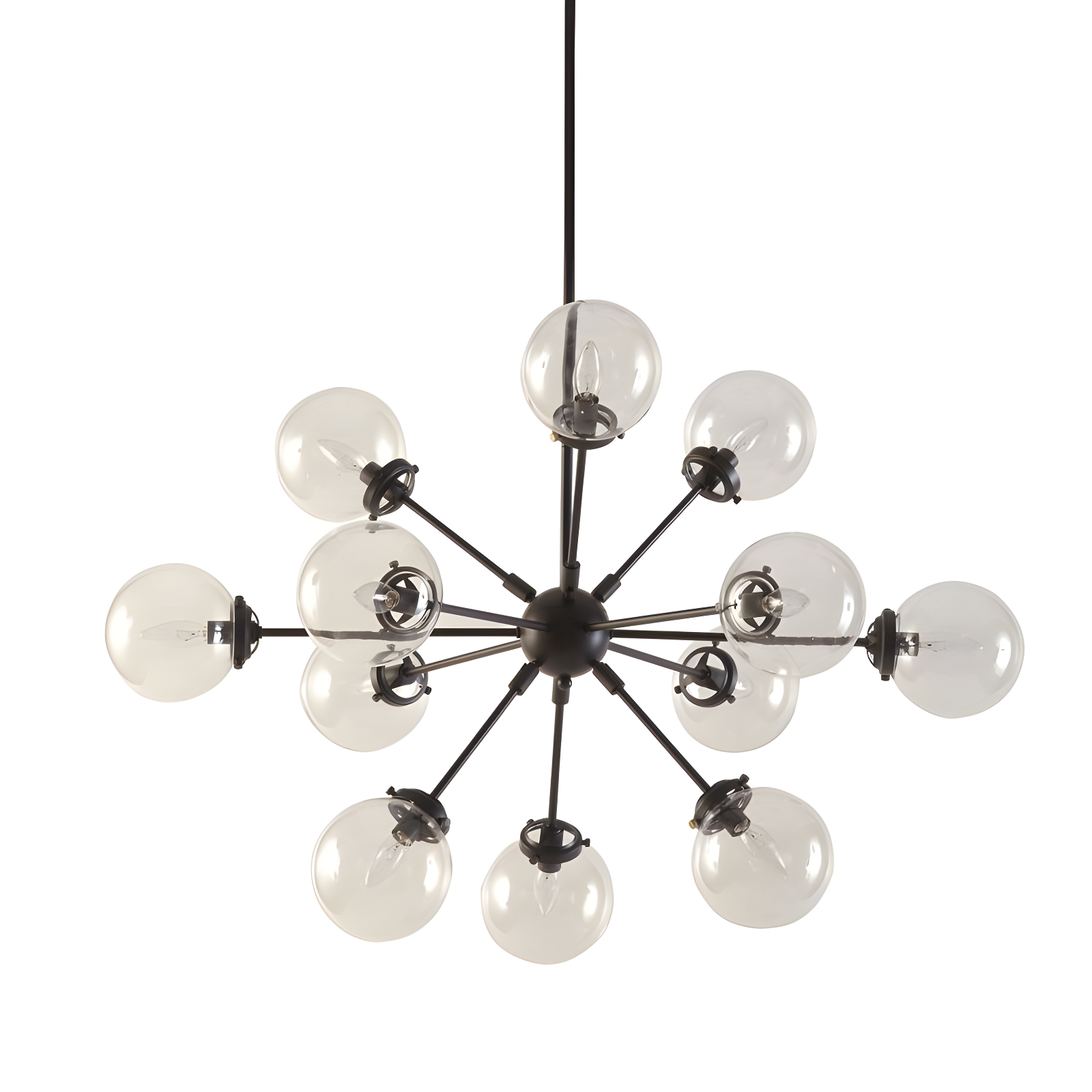 Paige 60'' Bronze 12-Light Chandelier with Oversized Globe Bulbs