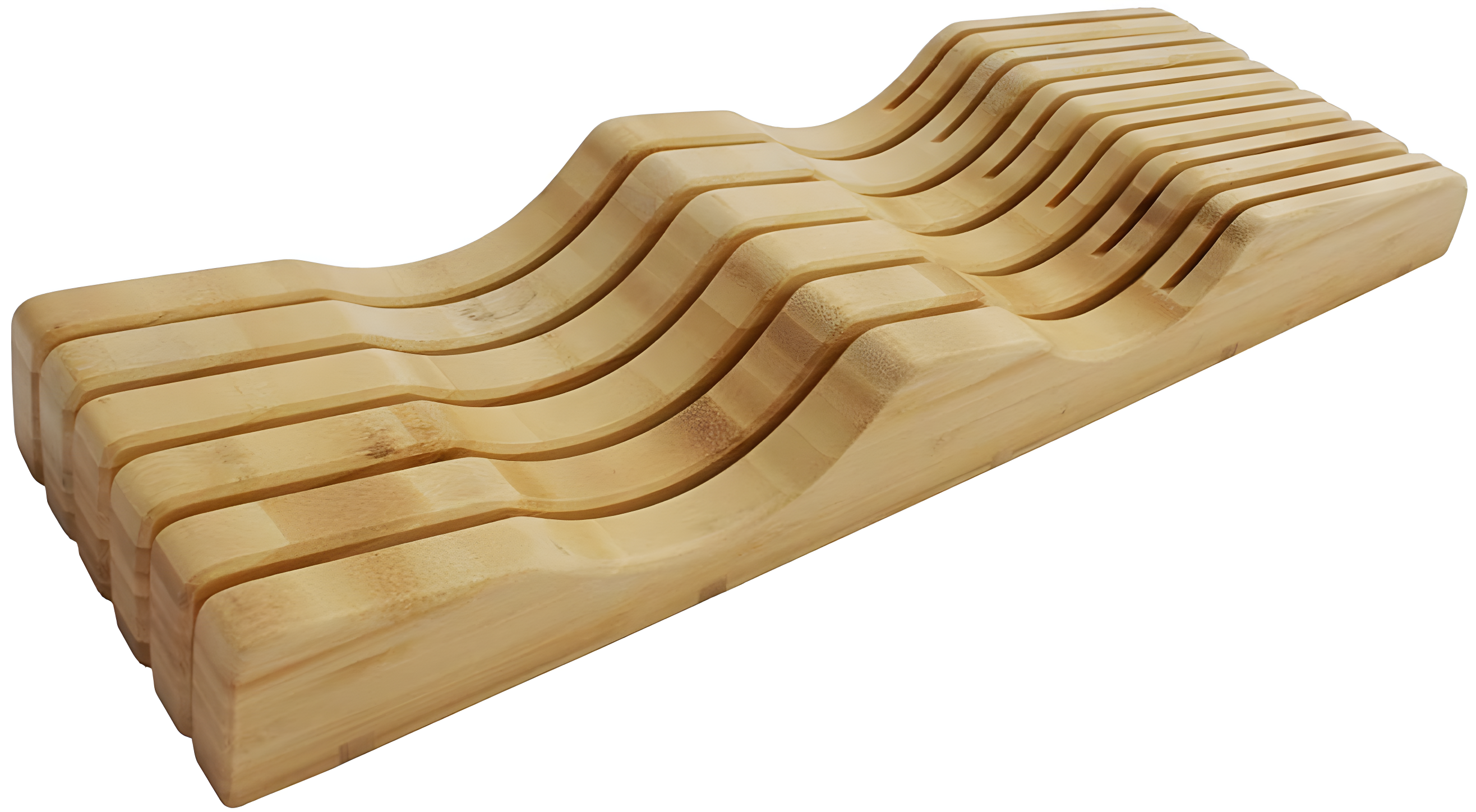 Large Bamboo In-Drawer Knife Block with 11 Slots