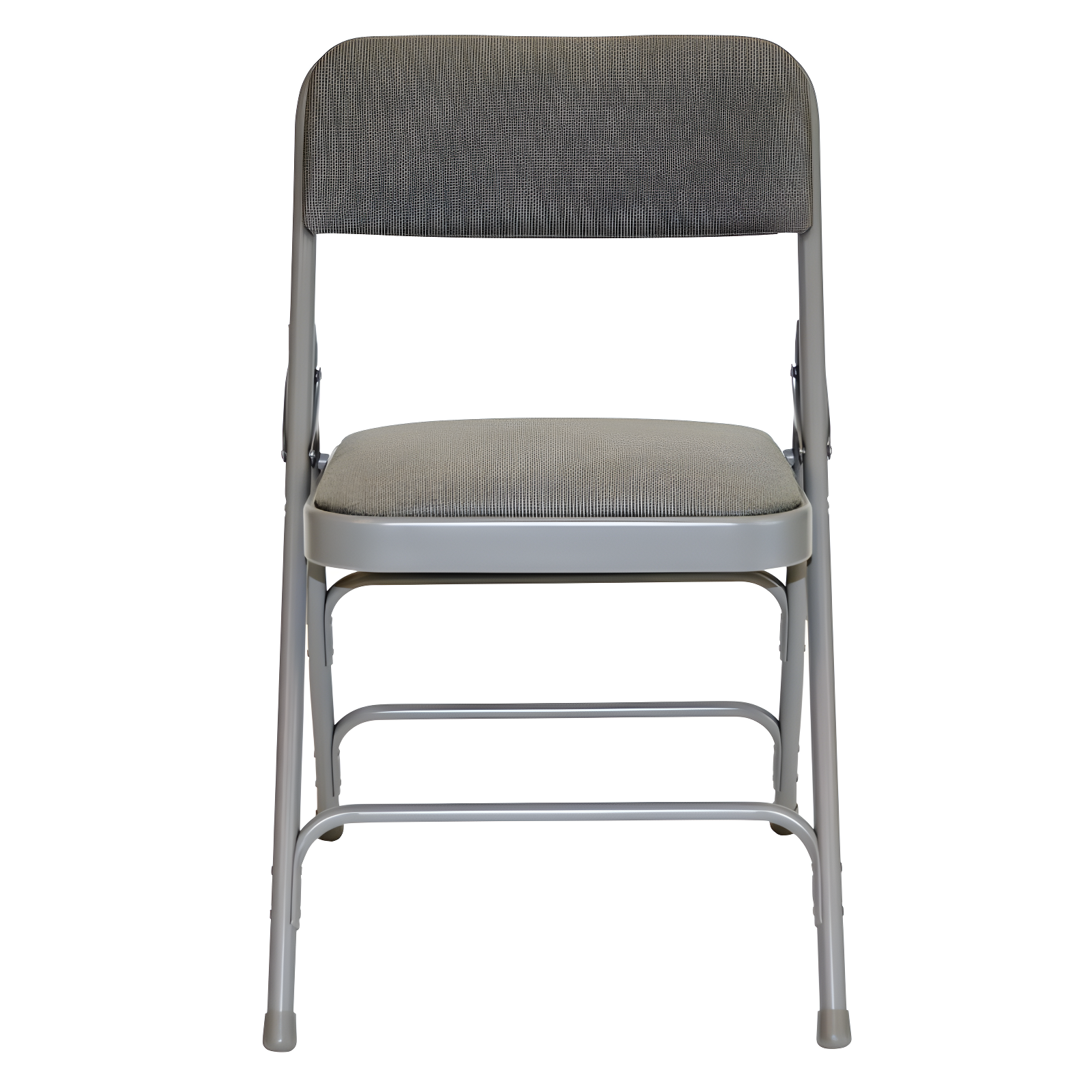 Gray Fabric Padded Steel Folding Chair Set of 4