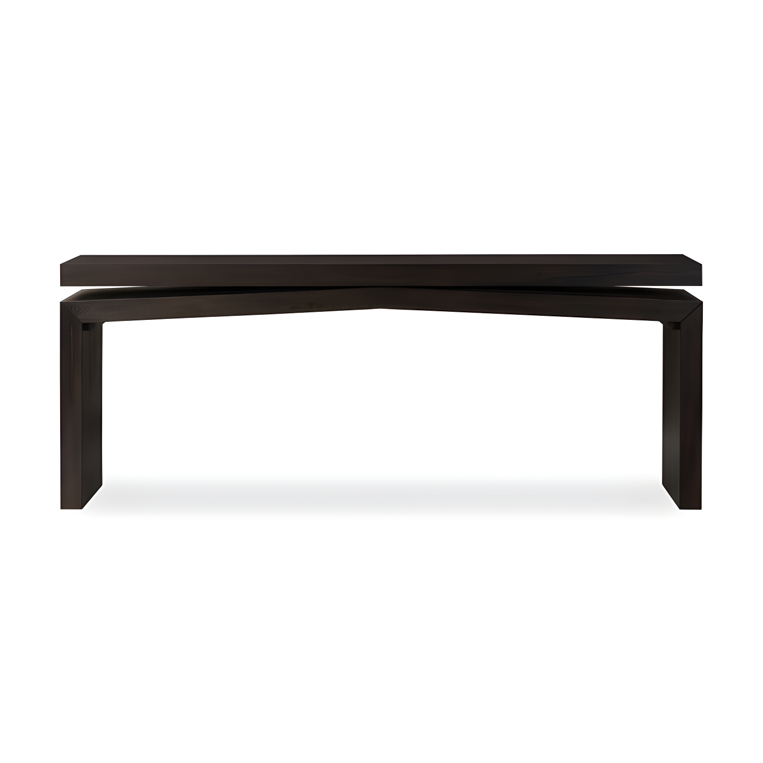 Smoked Black Oak Veneer Console Table with Storage