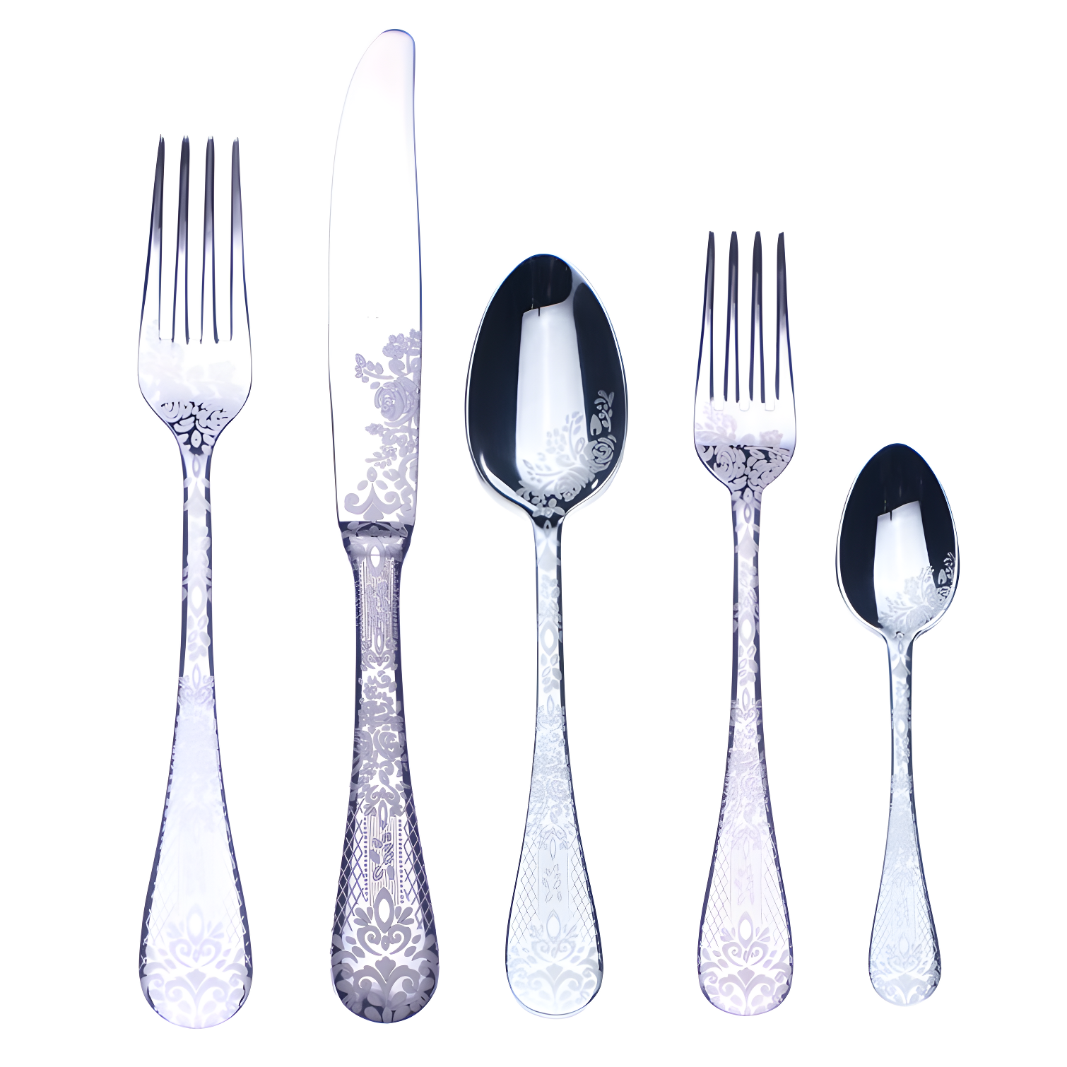 Casablanca Floral & Damask 5-Piece Stainless Steel Cutlery Set