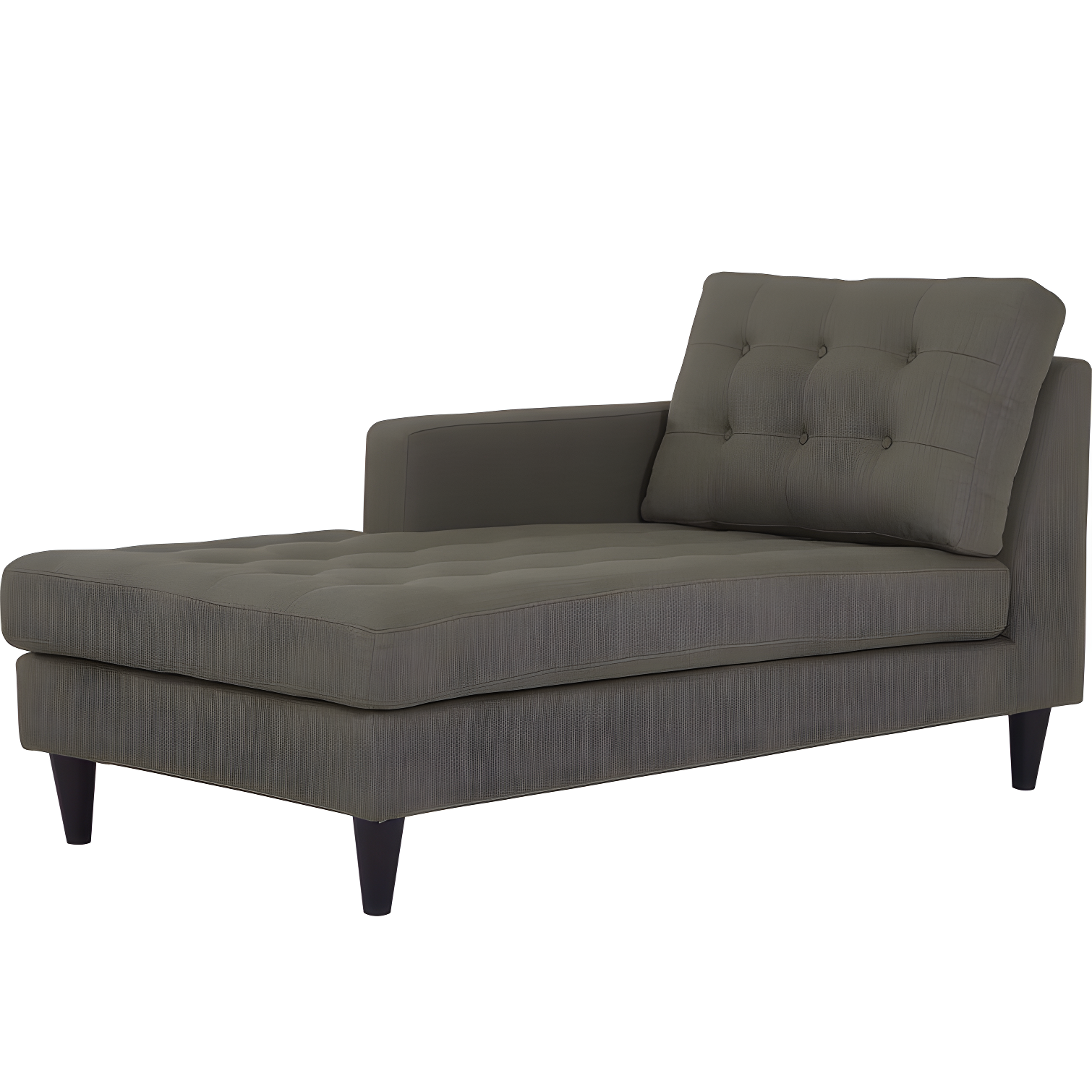 Granite Left-Arm Upholstered Fabric Chaise with Wood Legs