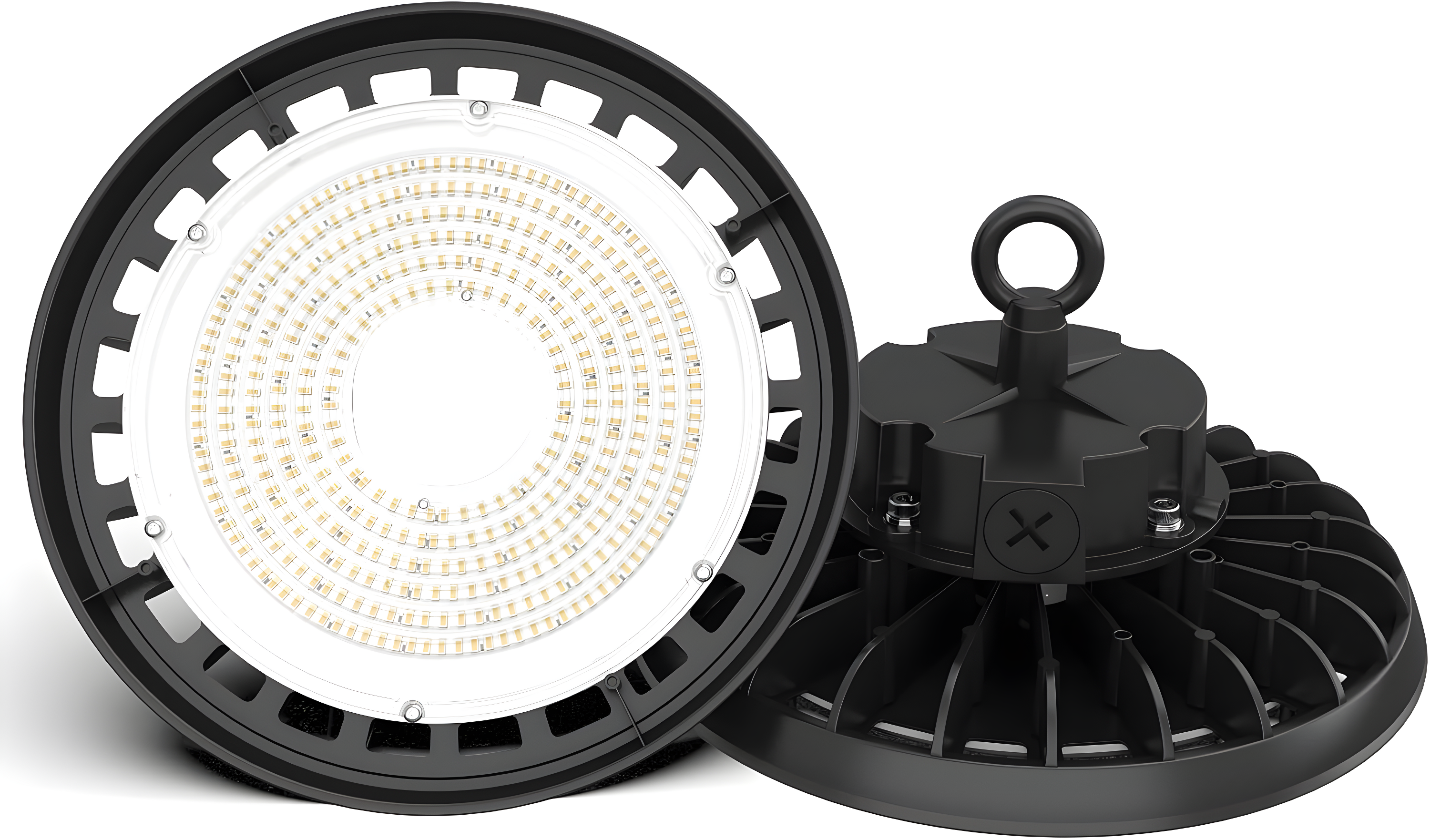 150W Black Aluminum UFO LED High Bay Light with Clear Glass Lens