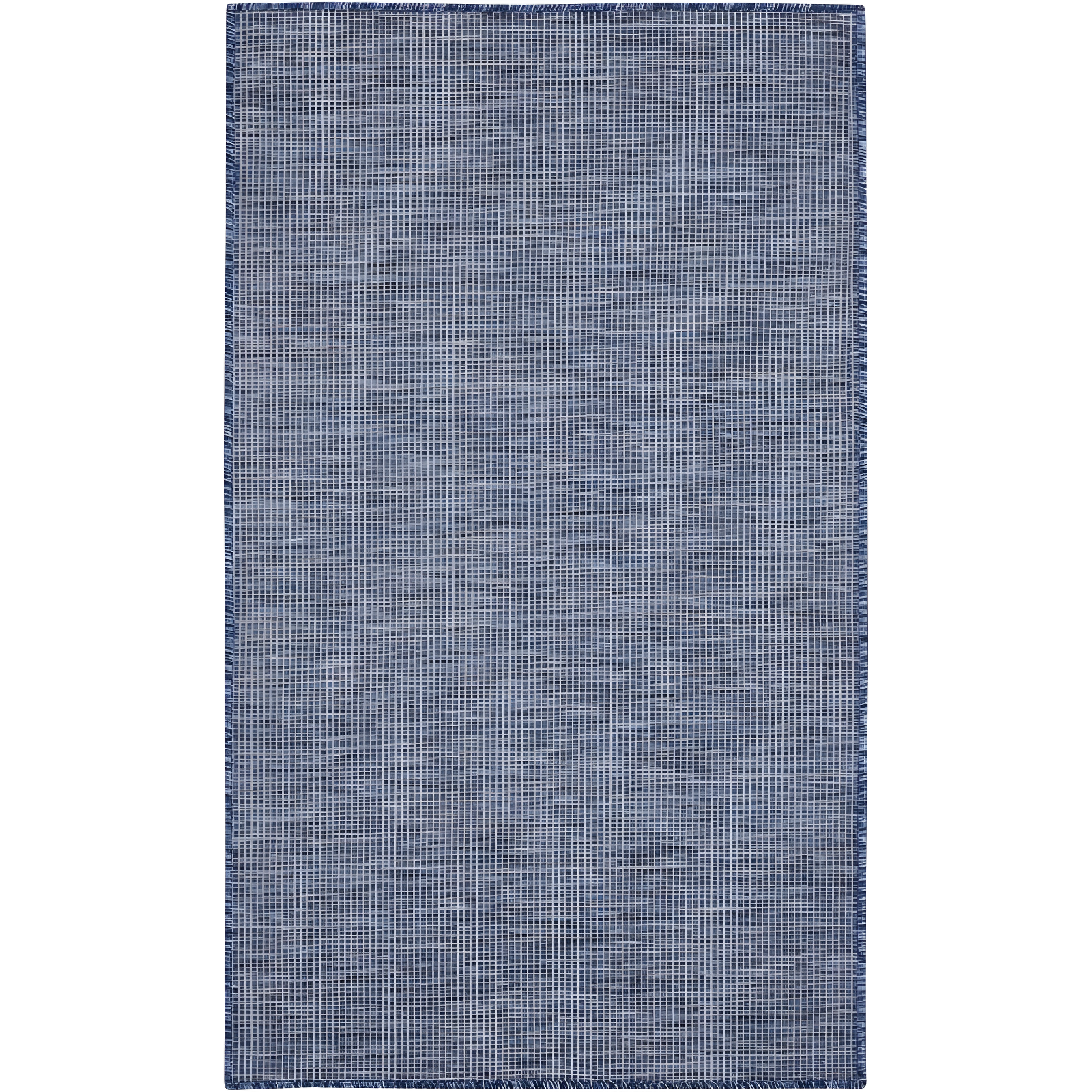 Navy Blue Rectangular Synthetic Flat Woven Rug 3' x 5'