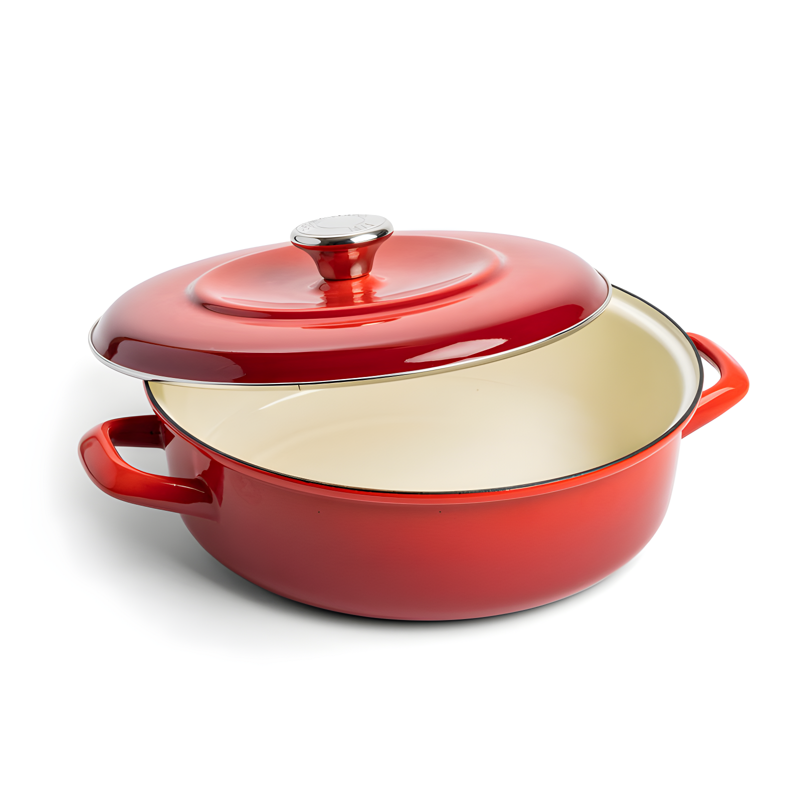 Lava Red Enameled Cast Iron 4QT Dutch Oven with Lid