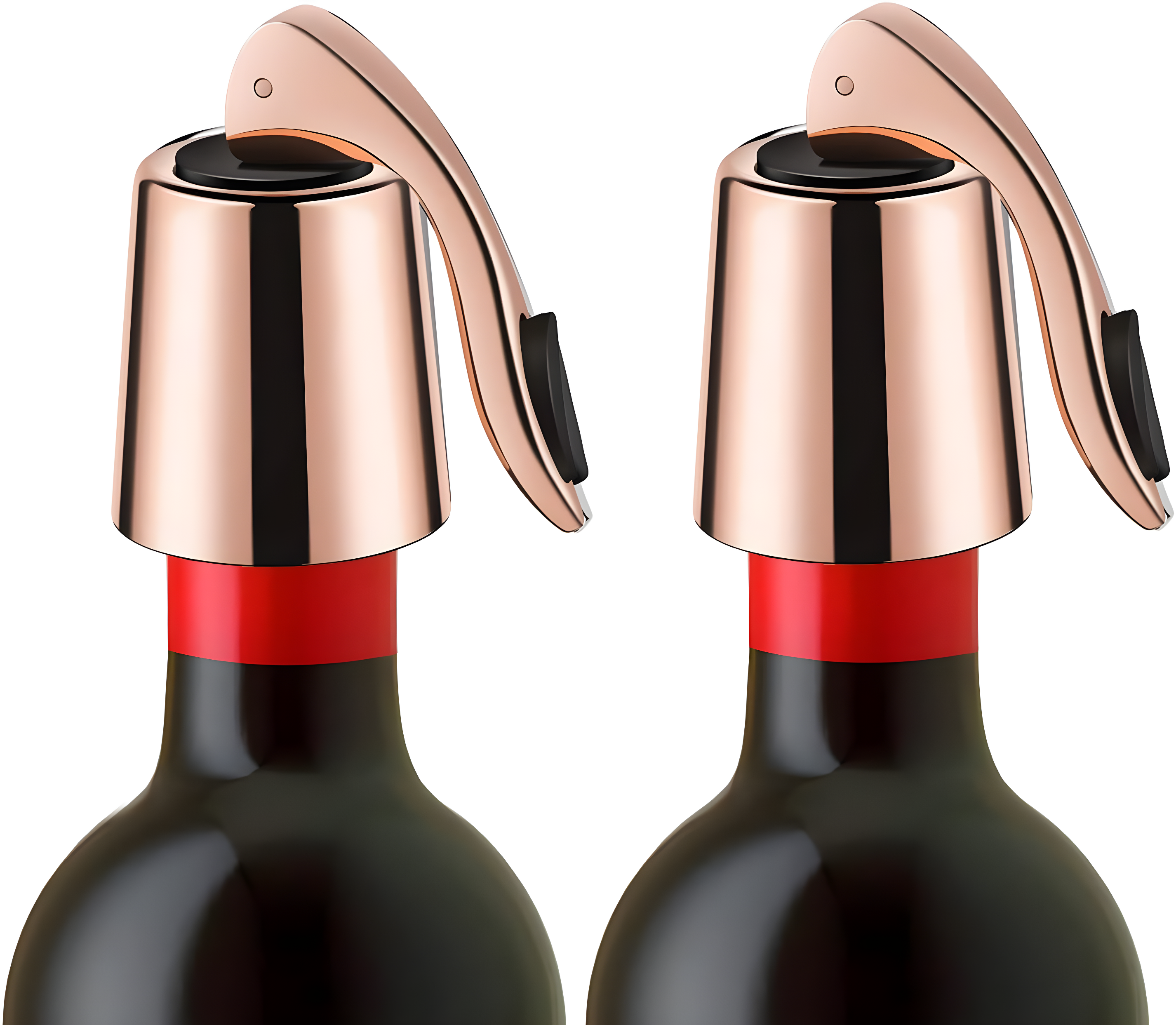 Rose Gold Stainless Steel Wine Bottle Stoppers with Silicone Seal