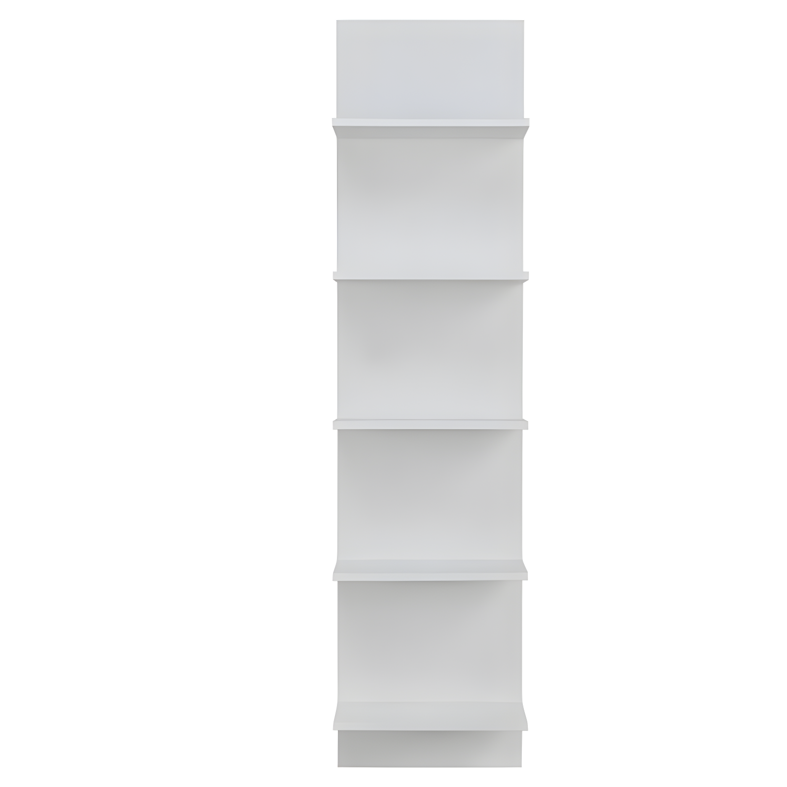 White 51" Floating Wall Shelf with Five Tiers