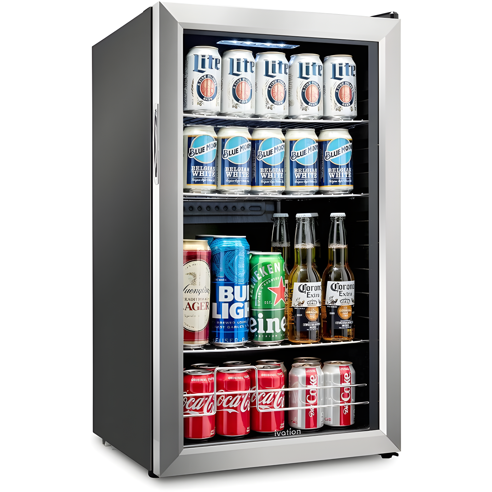 Ivation 126-Can Stainless Steel Compact Beverage Refrigerator