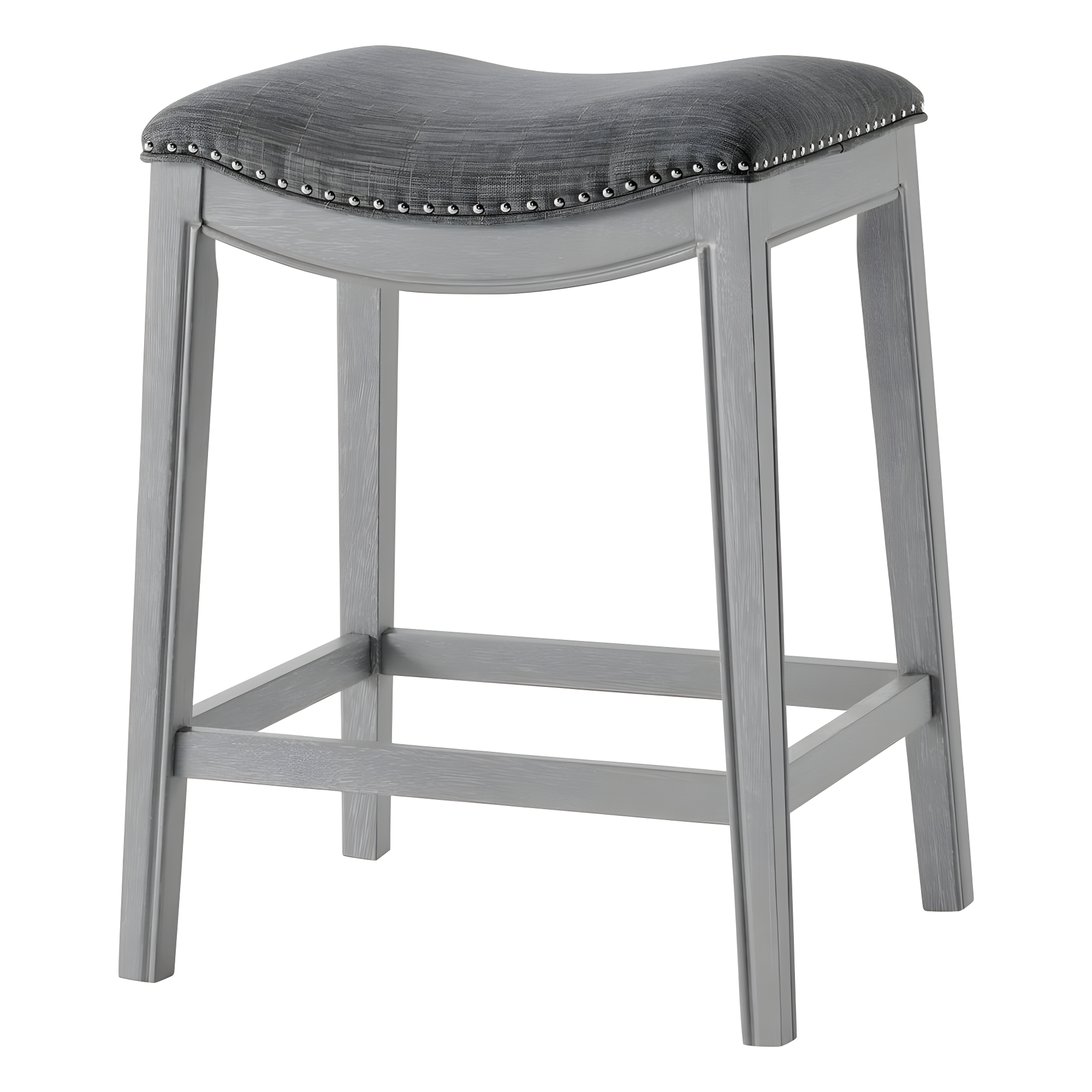 Ash Gray Adjustable Saddle Style Swivel Counter Stool