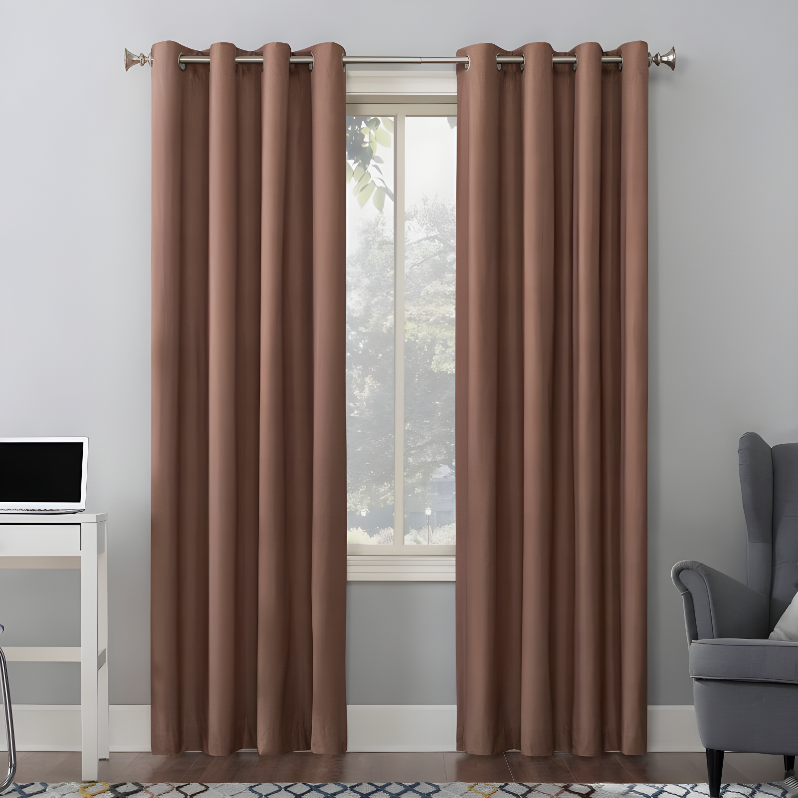 Sun Zero 50"x95" Cedar Orange Blackout Thermal Insulated Curtain Panel