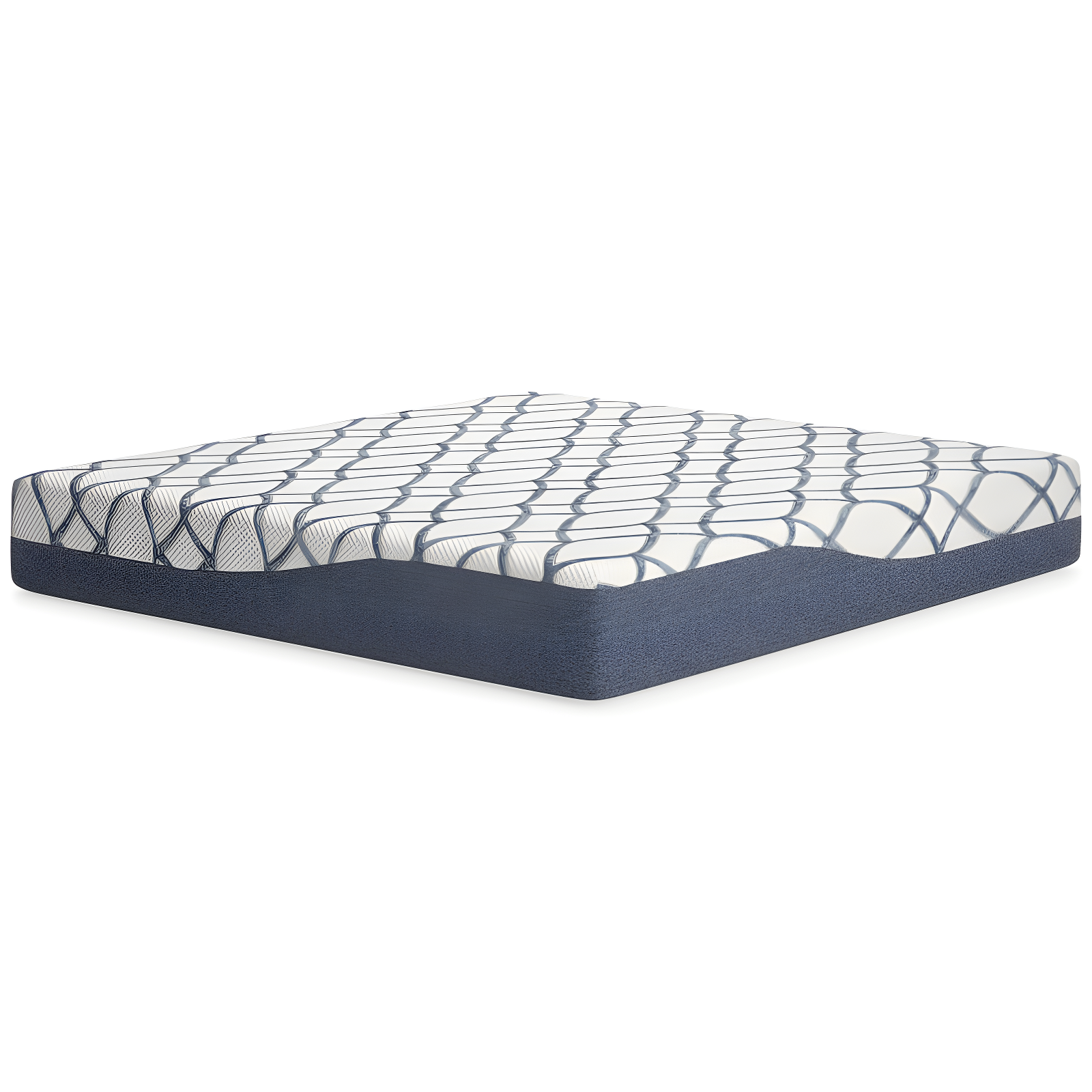 King Blue and White Adjustable Memory Foam Mattress