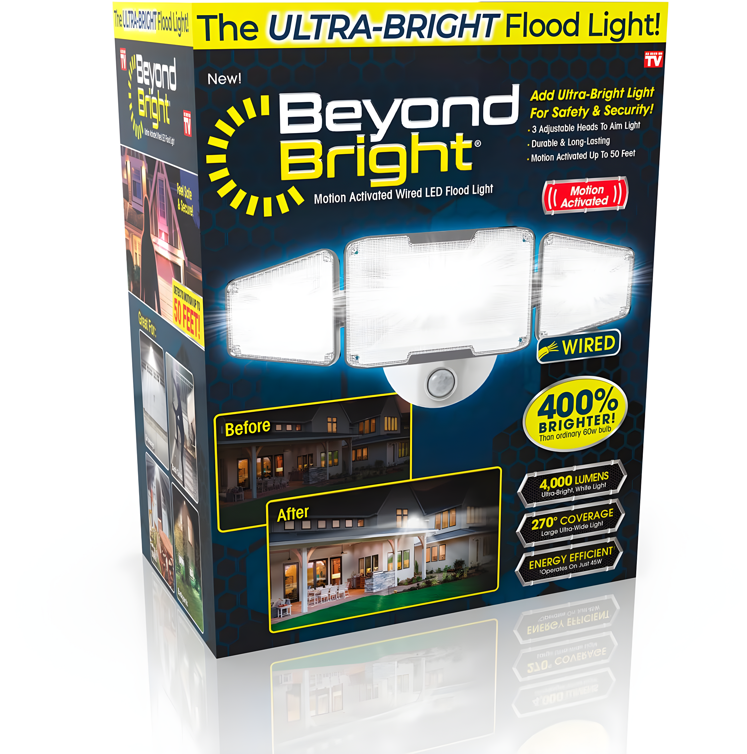 Beyond Bright White Motion-Sensing LED Flood Light with Adjustable Heads