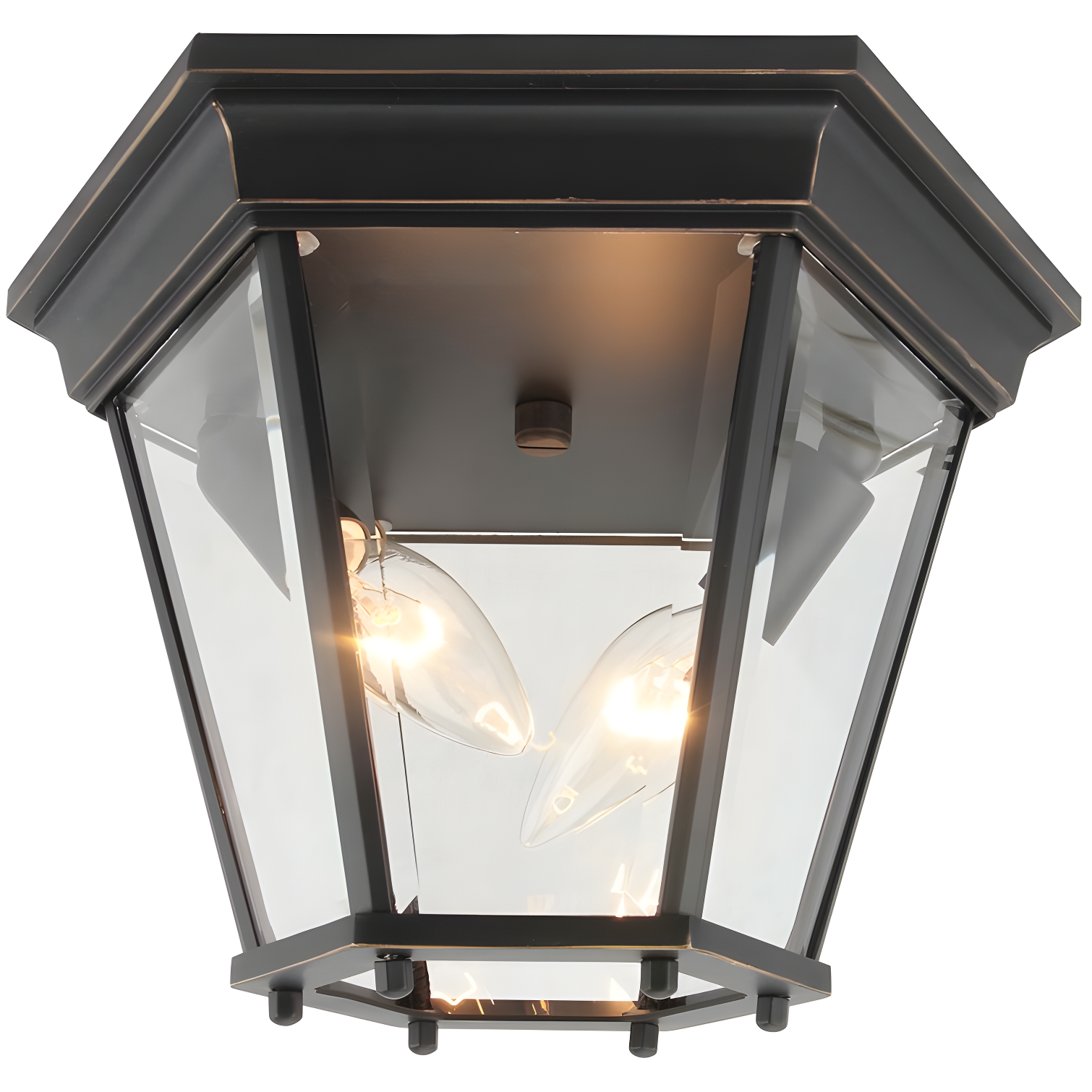 Imperial Black Glass 2-Light Outdoor Flush Mount