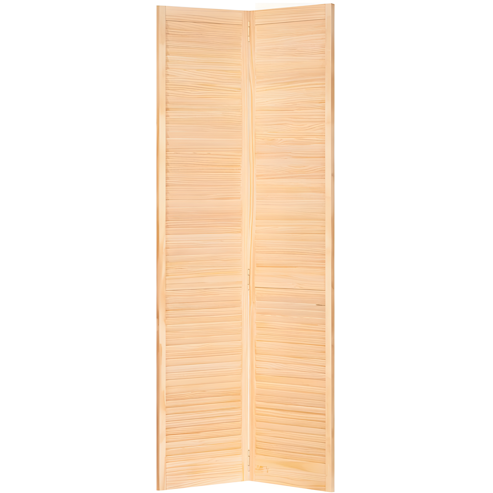 Natural Pine Louvered Bi-Fold Door with Steel Hinges