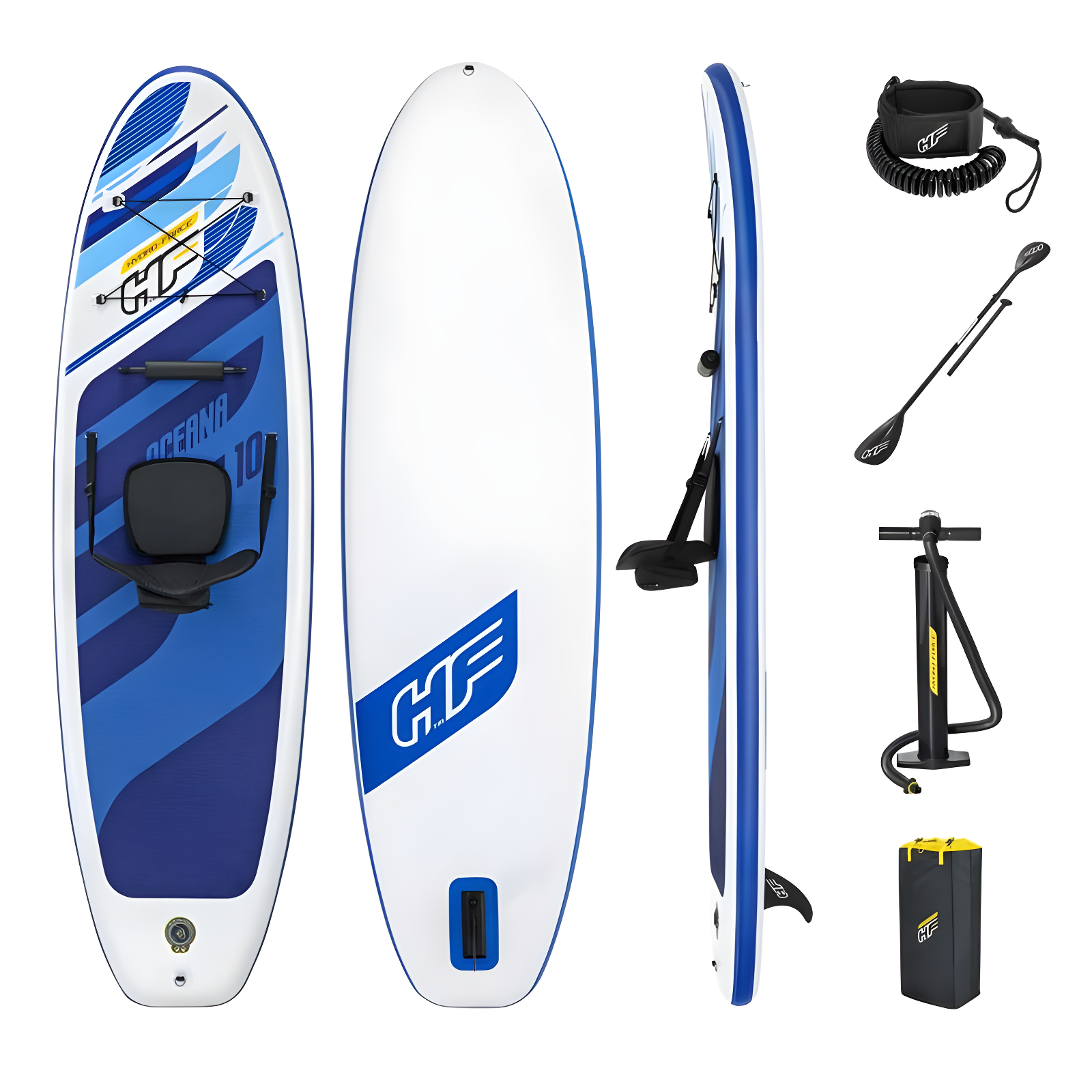 Hydro-Force 10' Blue Inflatable Stand-Up Paddle Board and Kayak Set