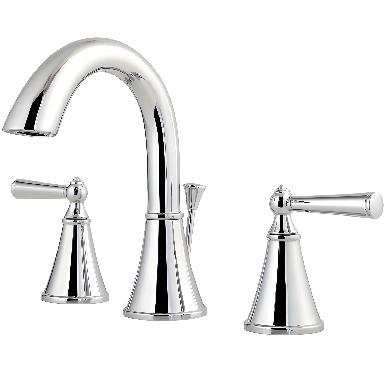 Polished Chrome Double Handle Widespread Bathroom Faucet