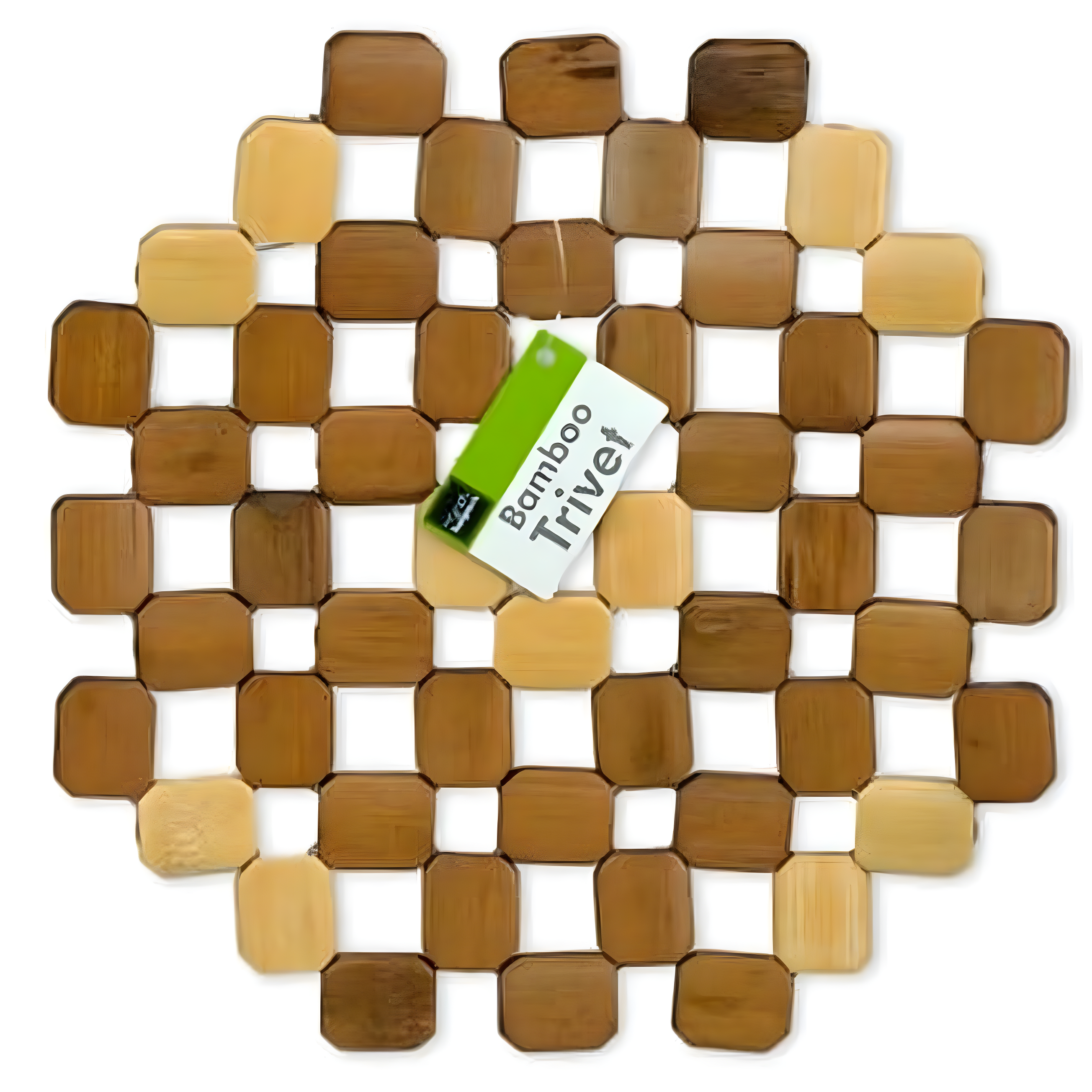 8" Octagon Natural Bamboo Wood Trivet Hot Pad