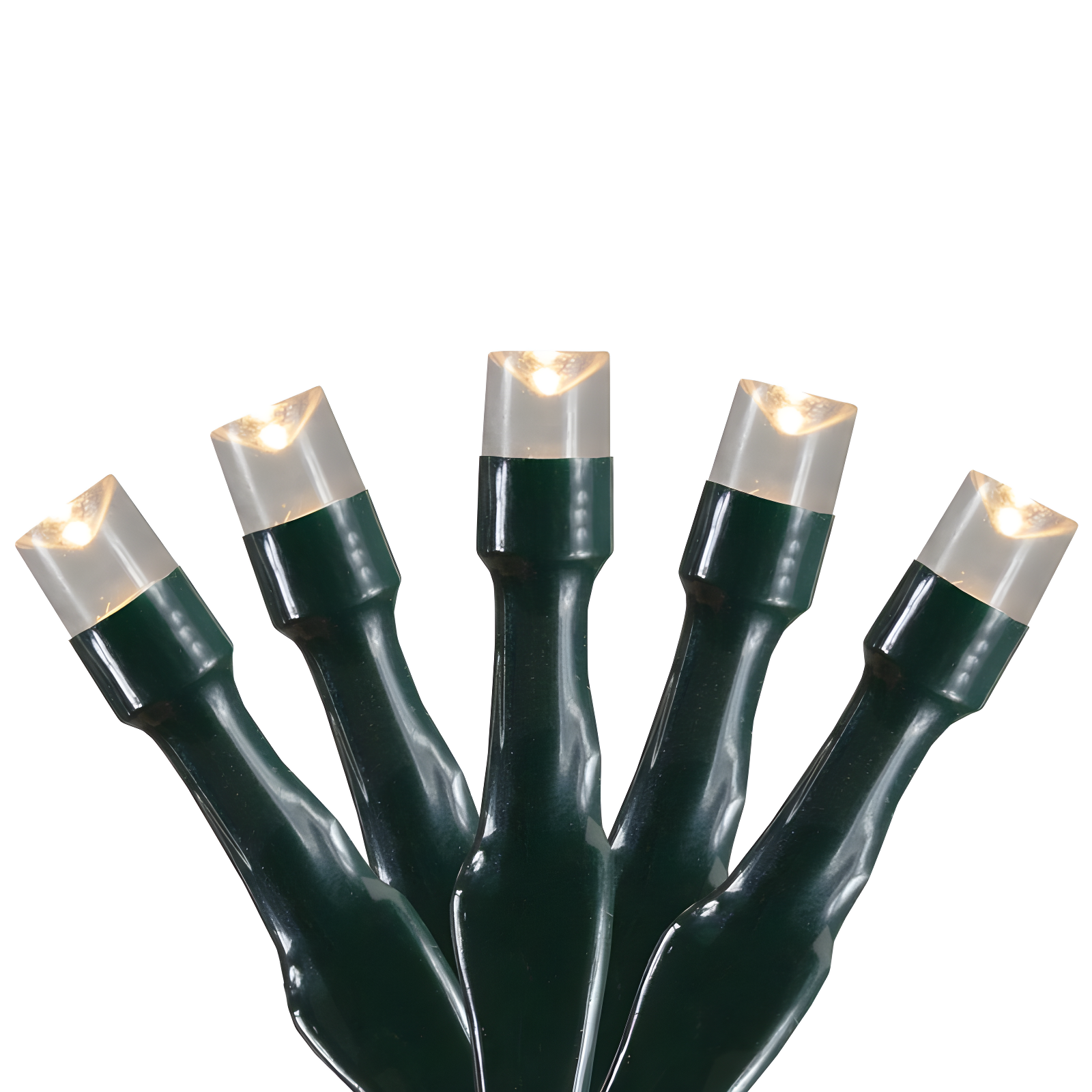 Battery Operated Warm White LED Christmas Lights with Green Wire