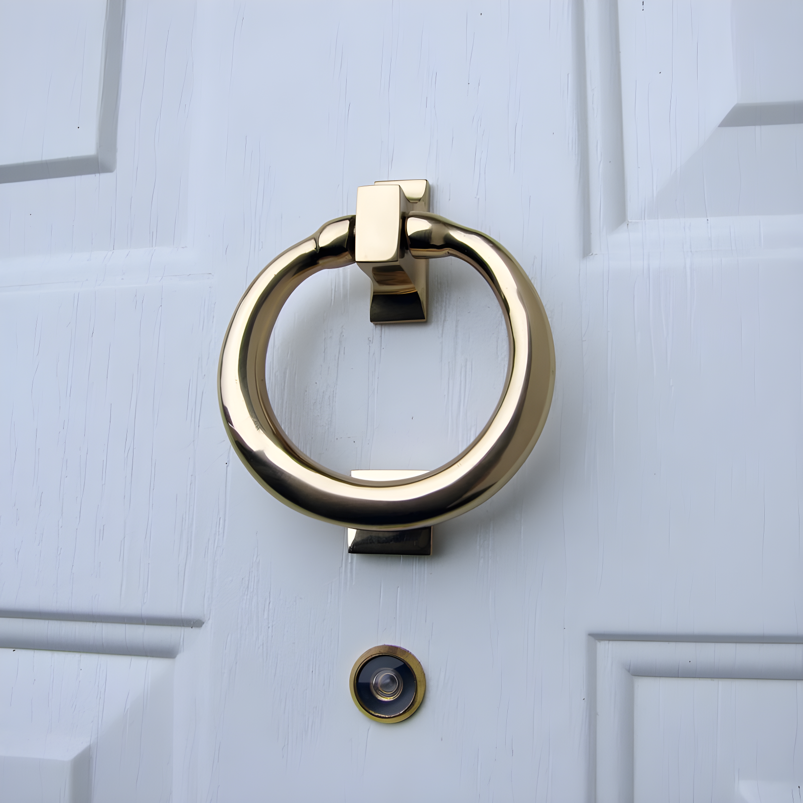 Premium 4-Inch Polished Brass Ring Door Knocker