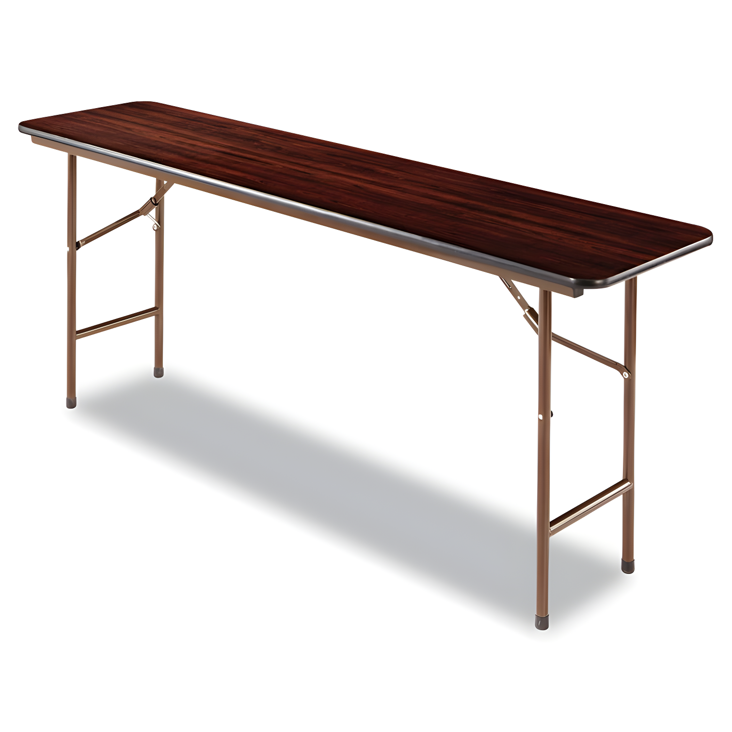 Mahogany Rectangular 72'' Folding Table with Scratch-Resistant Top