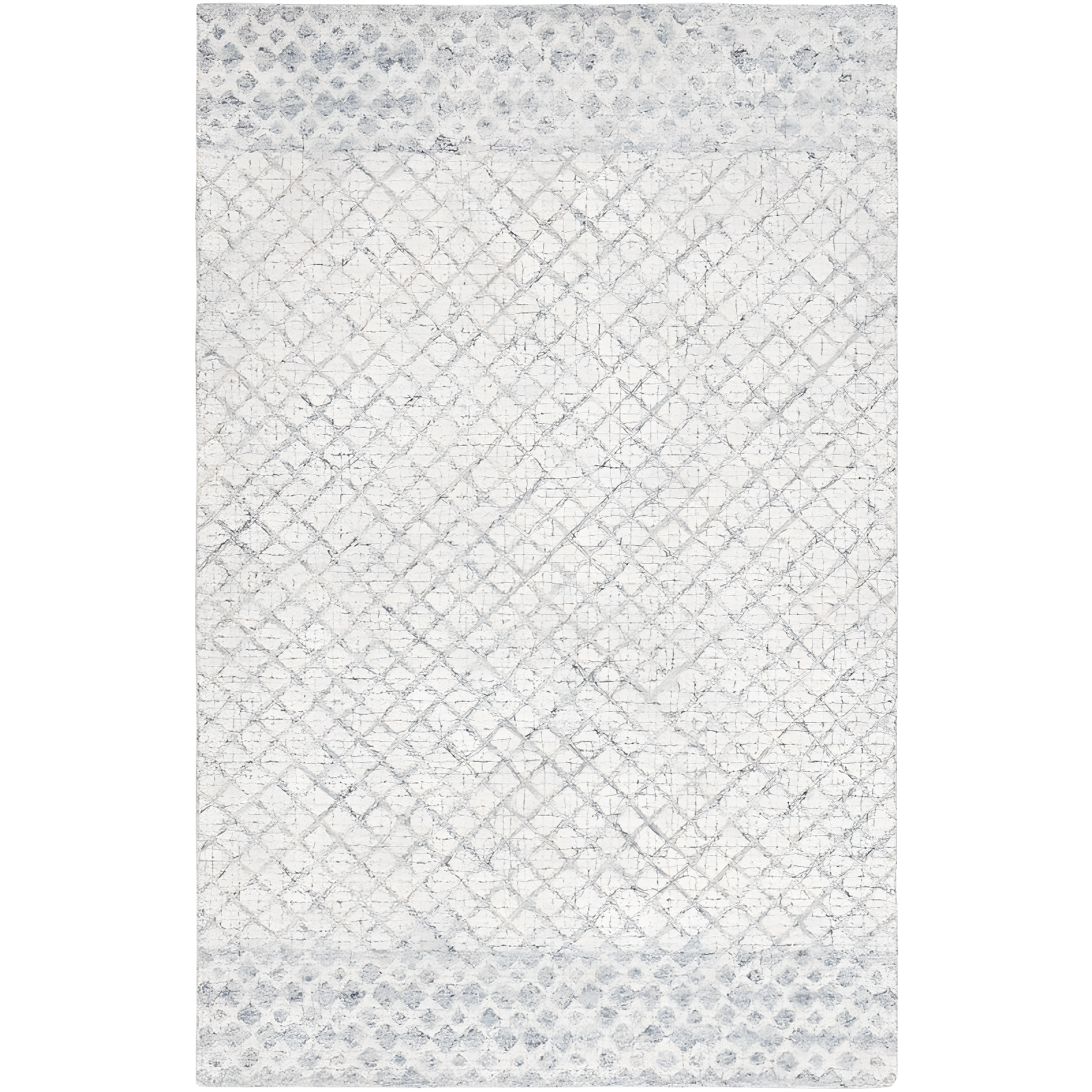 Hand-Tufted Abstract Grey/Ivory Wool Area Rug - 5'x8'