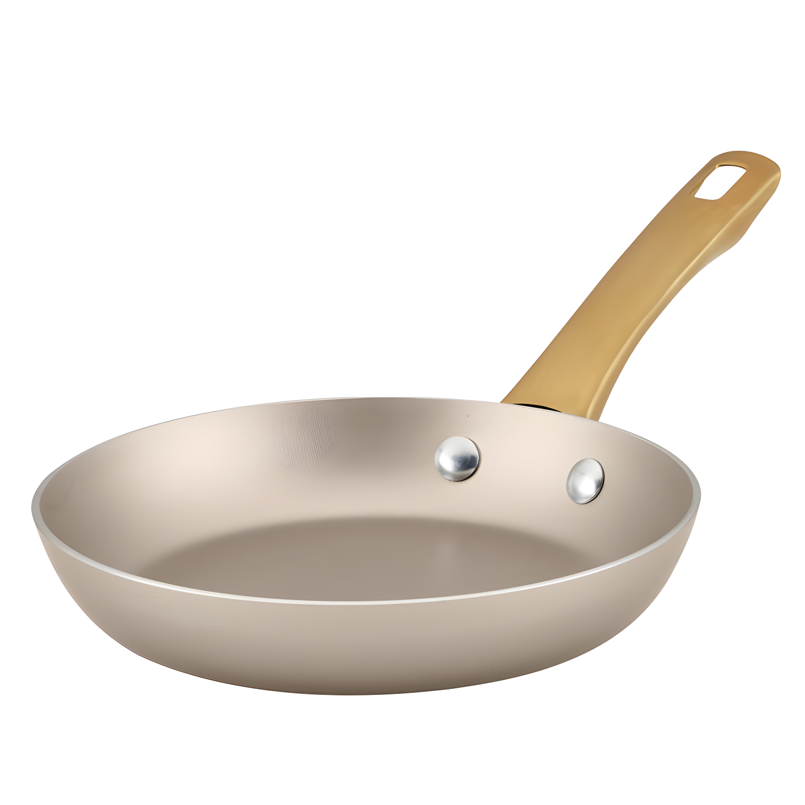 Champagne Aluminum Nonstick Frying Pan with Gold Handle