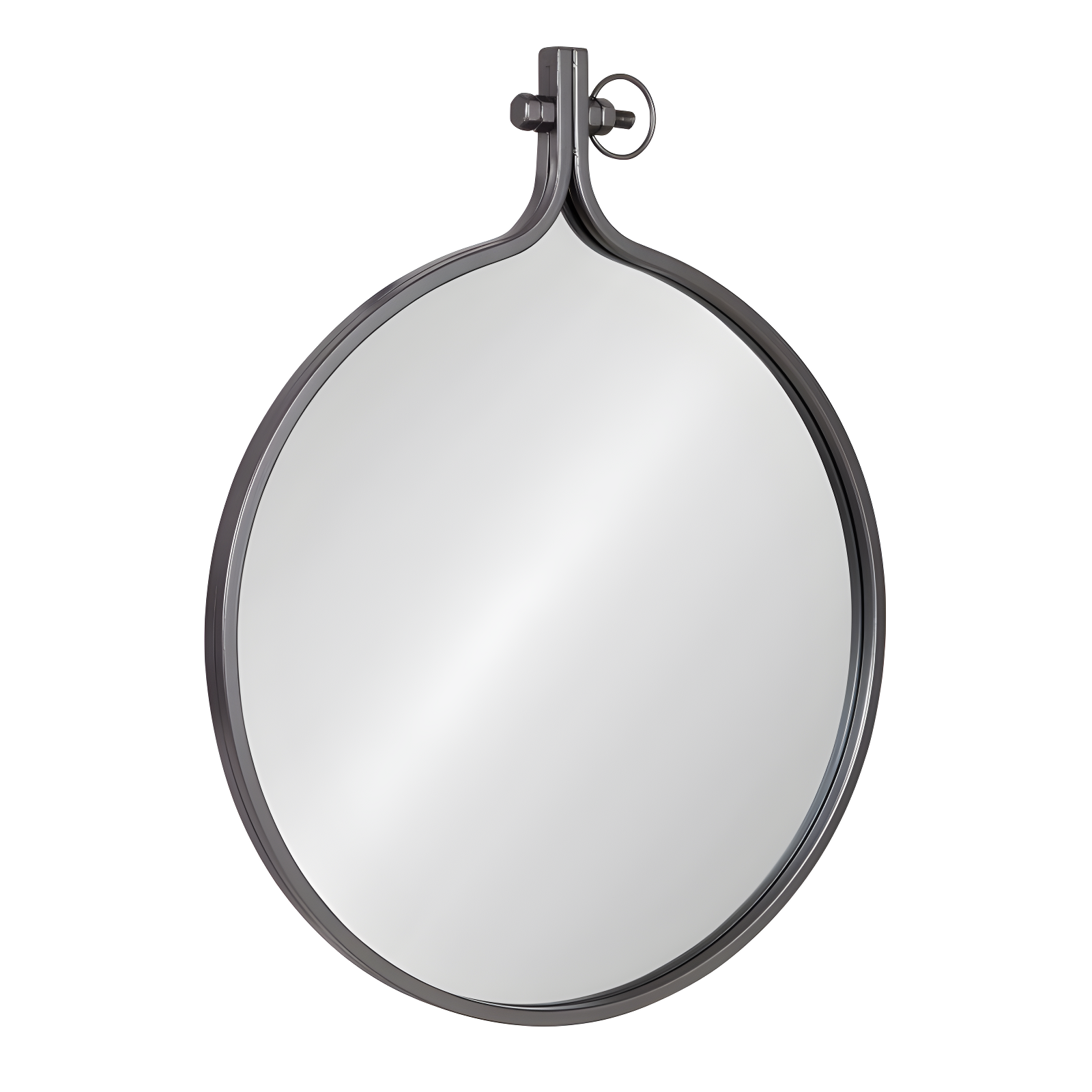 Yitro Round Industrial Bronze Metal Framed Wall Mirror